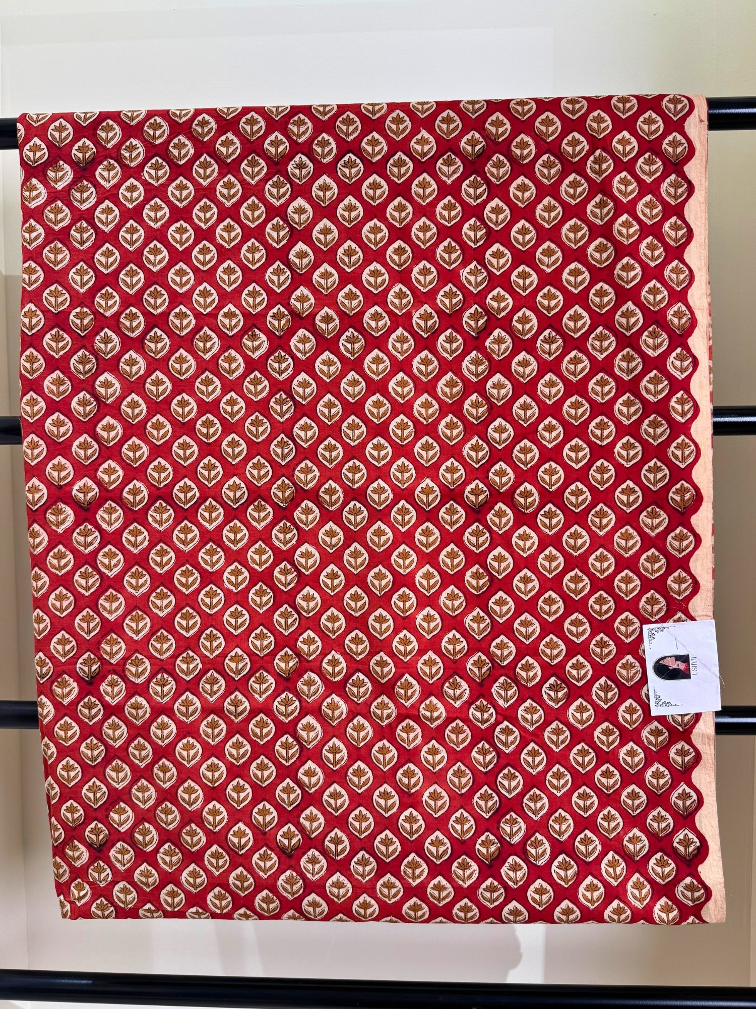 Red Ajrakh Fabric