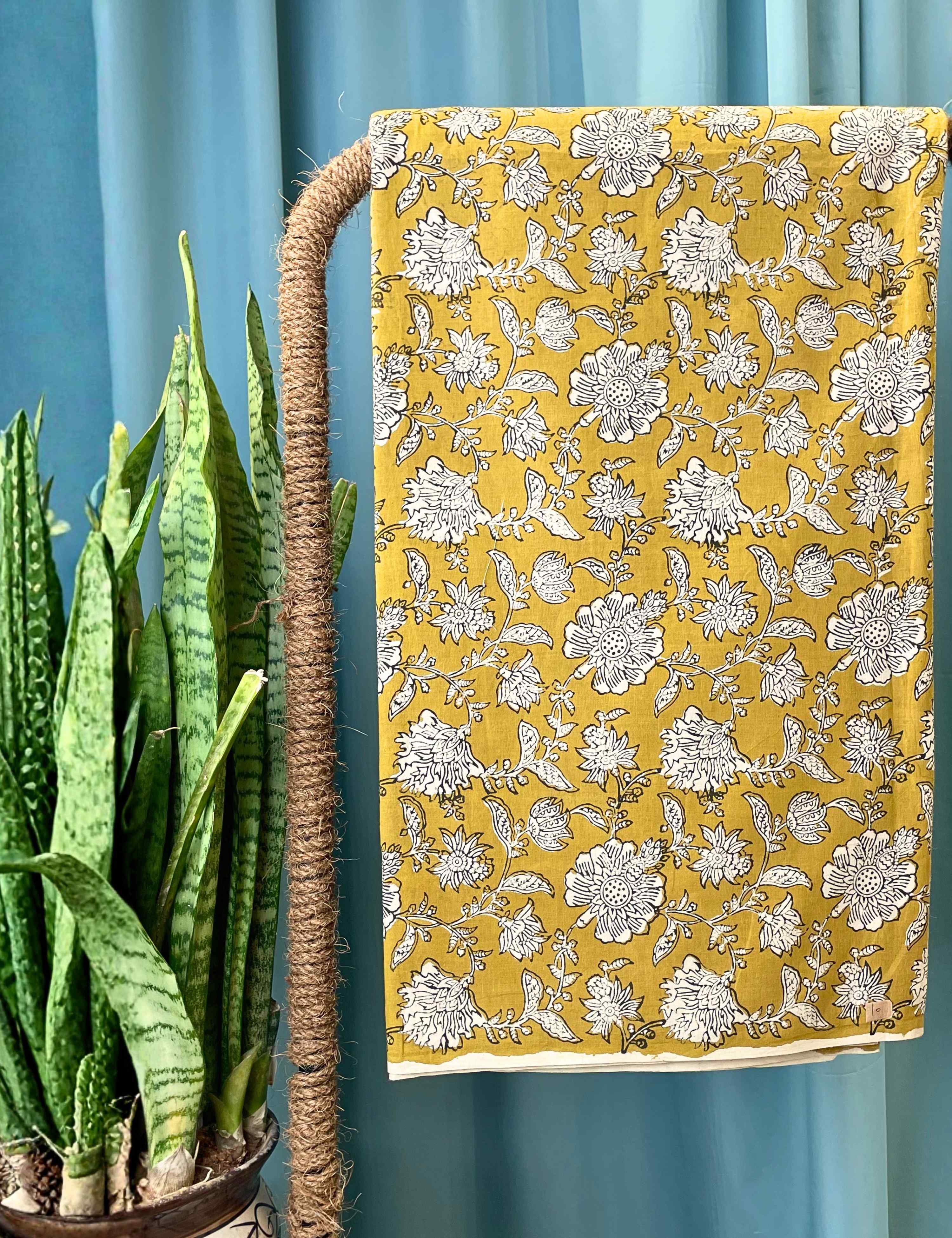 Mustard Bagru Fabric