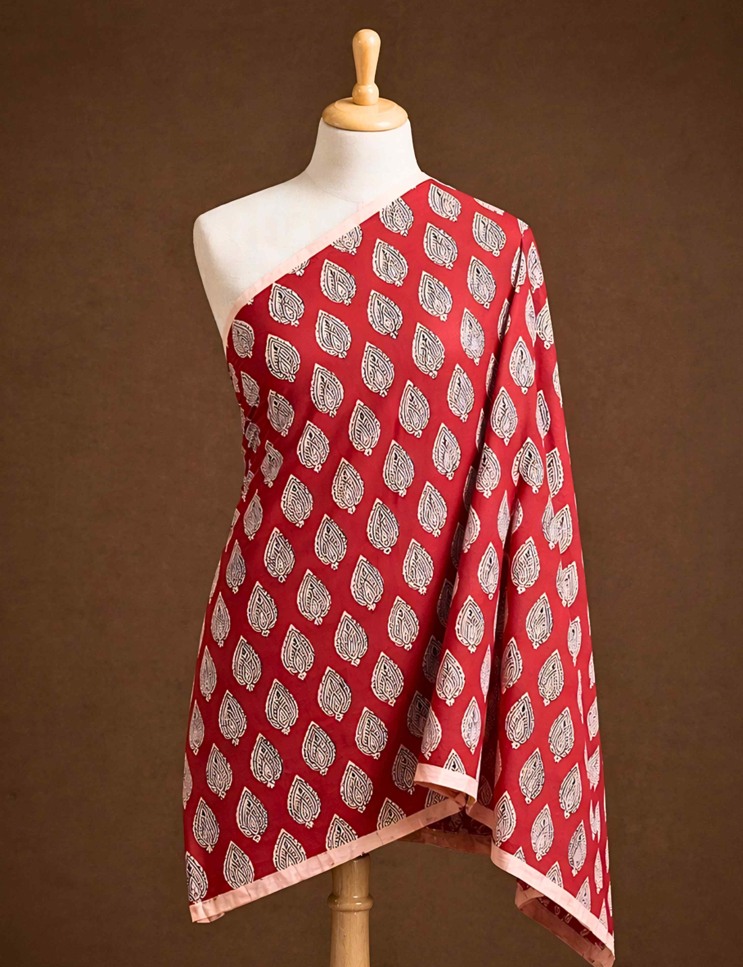 Red Ajrakh Fabric