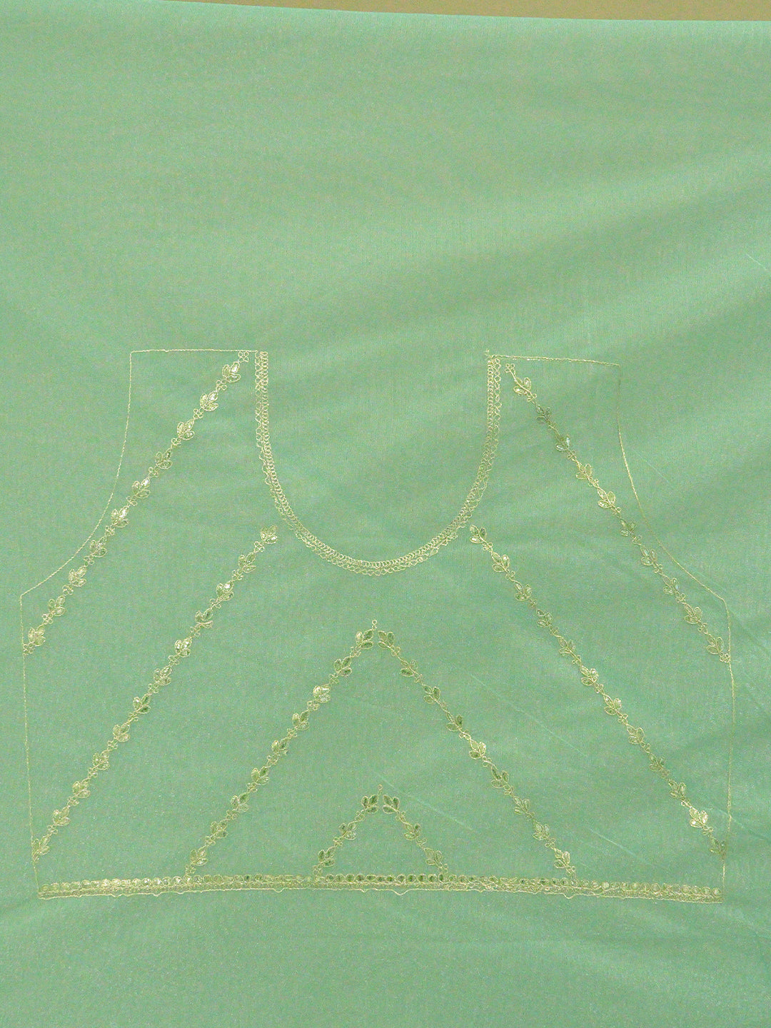 Gota Sea-Green Embroidered Saree