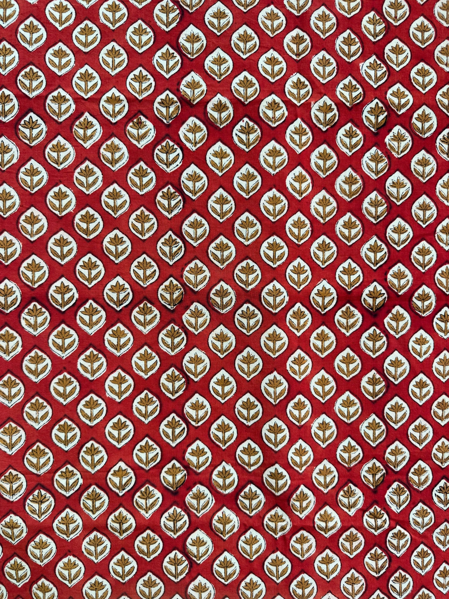 Red Ajrakh Fabric