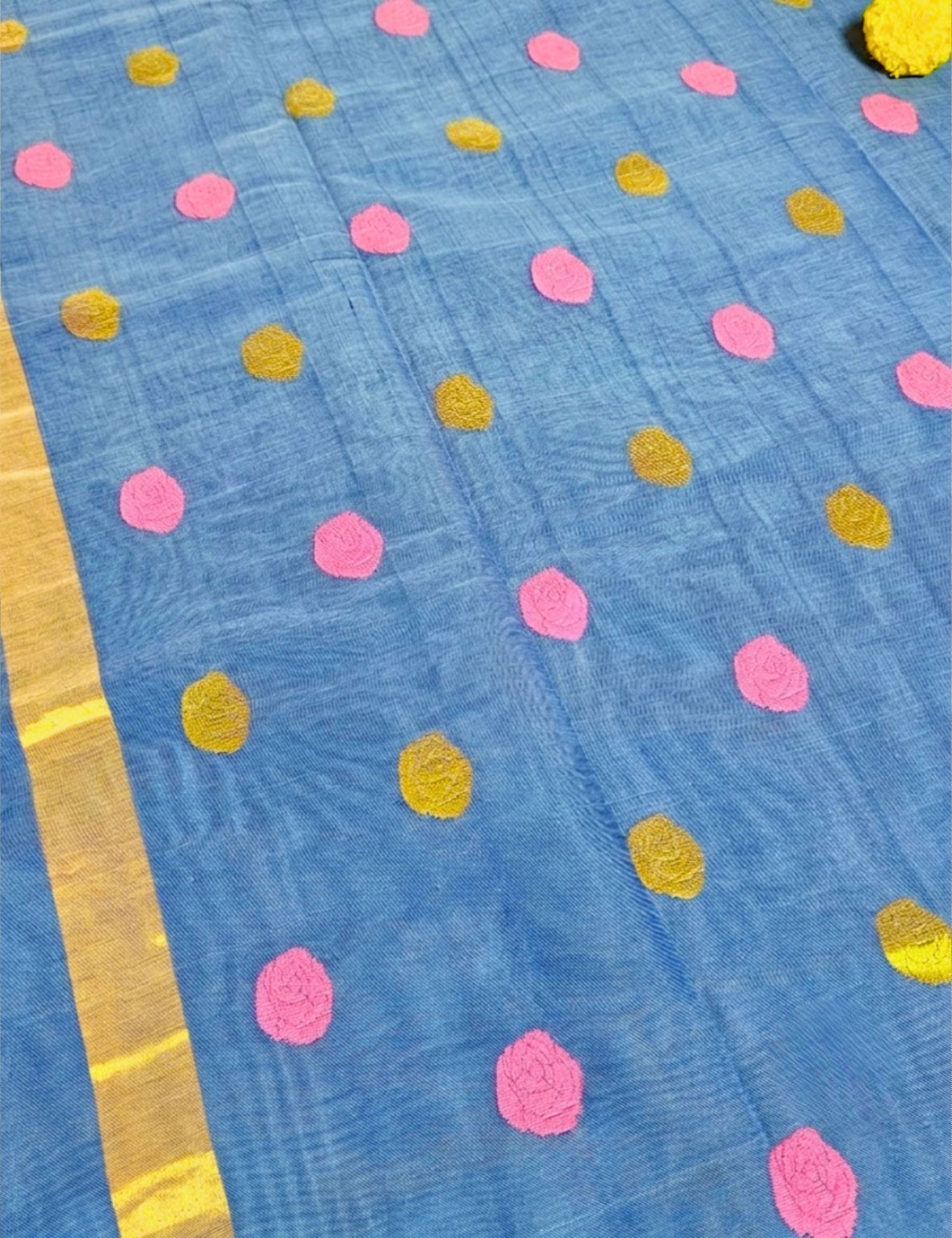 Chambray Blue Venkatagiri Saree
