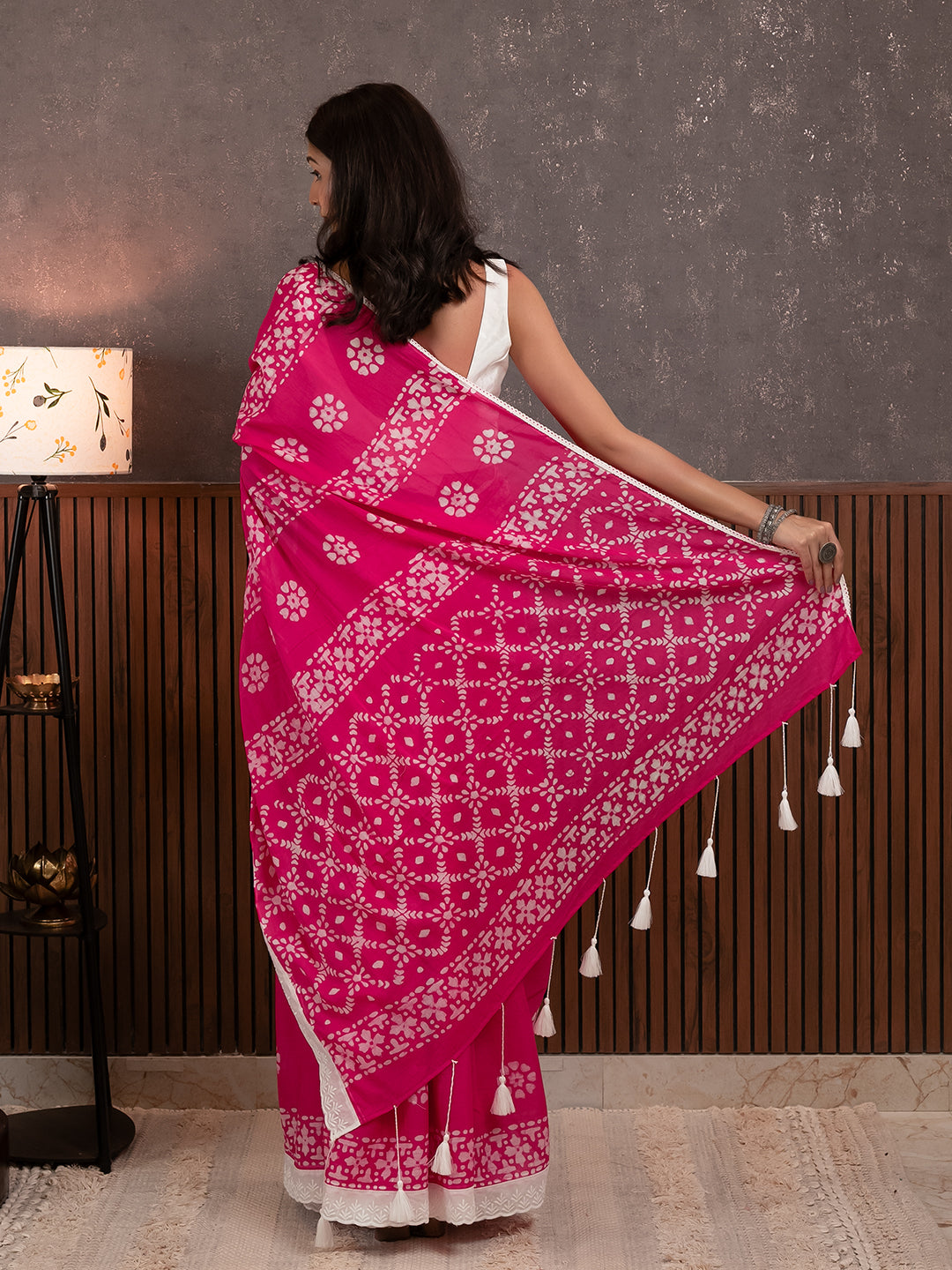 Suti Dil Pink Batik Saree
