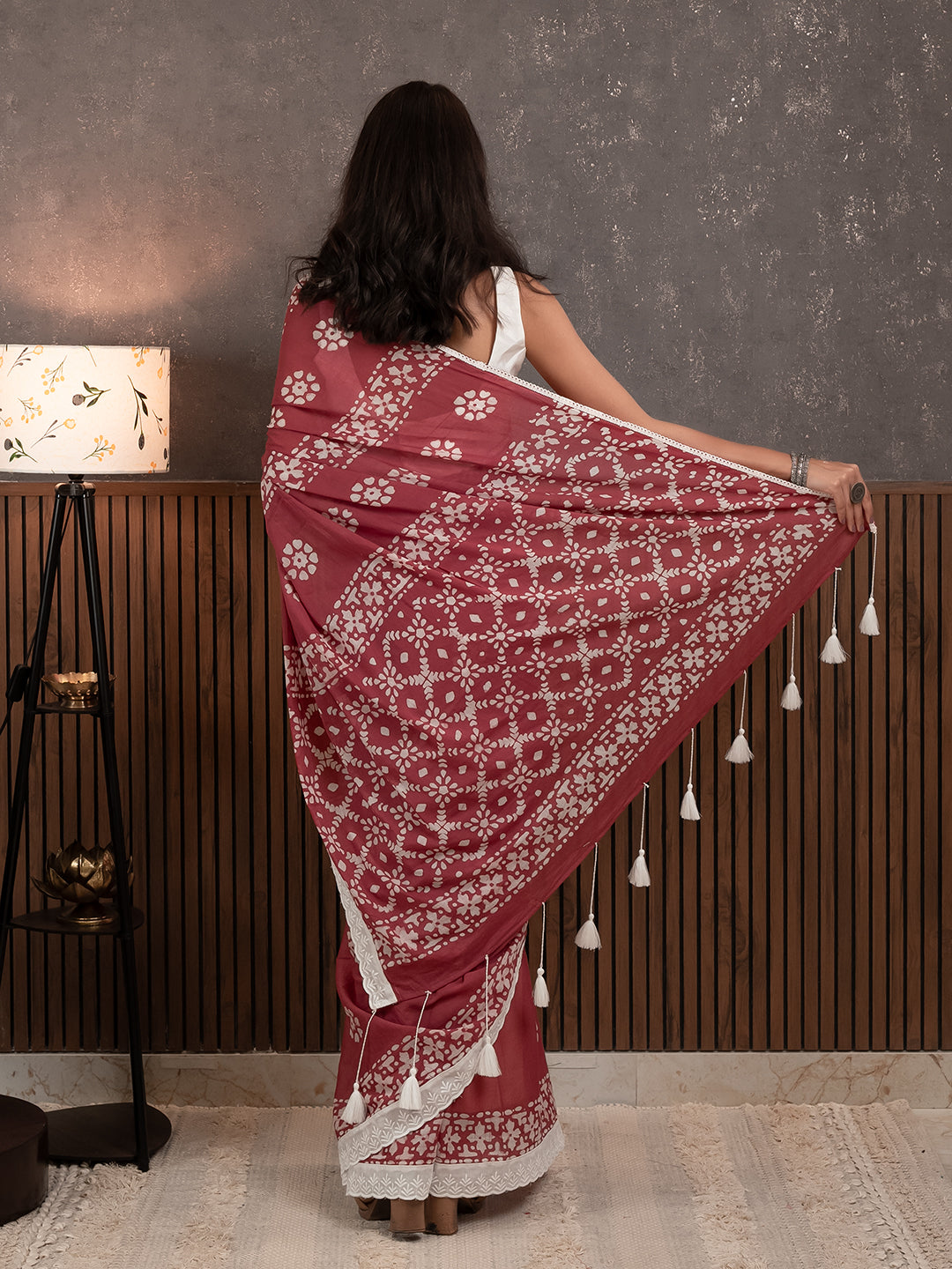 Suti Dil Dusty Pink Batik Saree