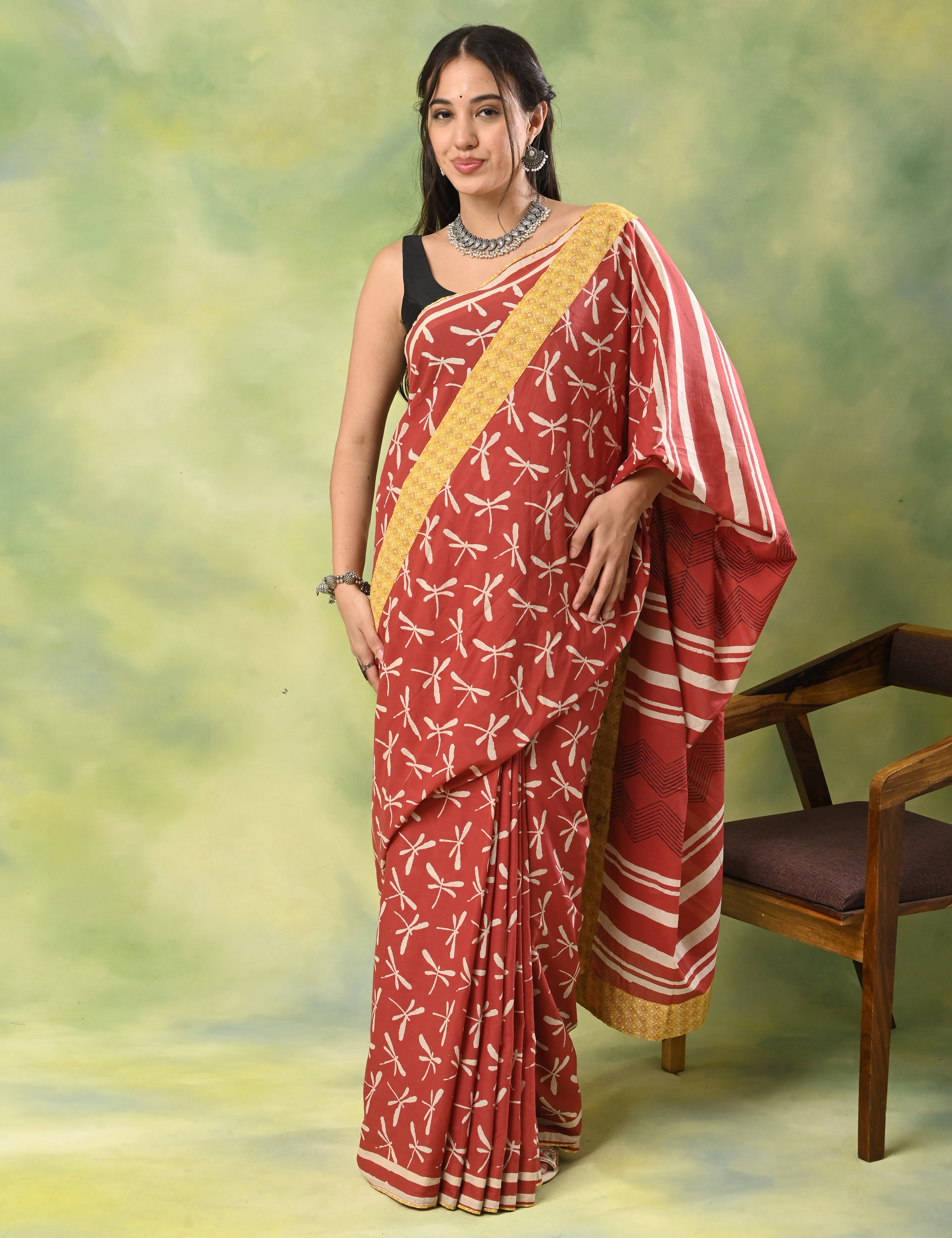 Mel Jol Rose Dabu Saree