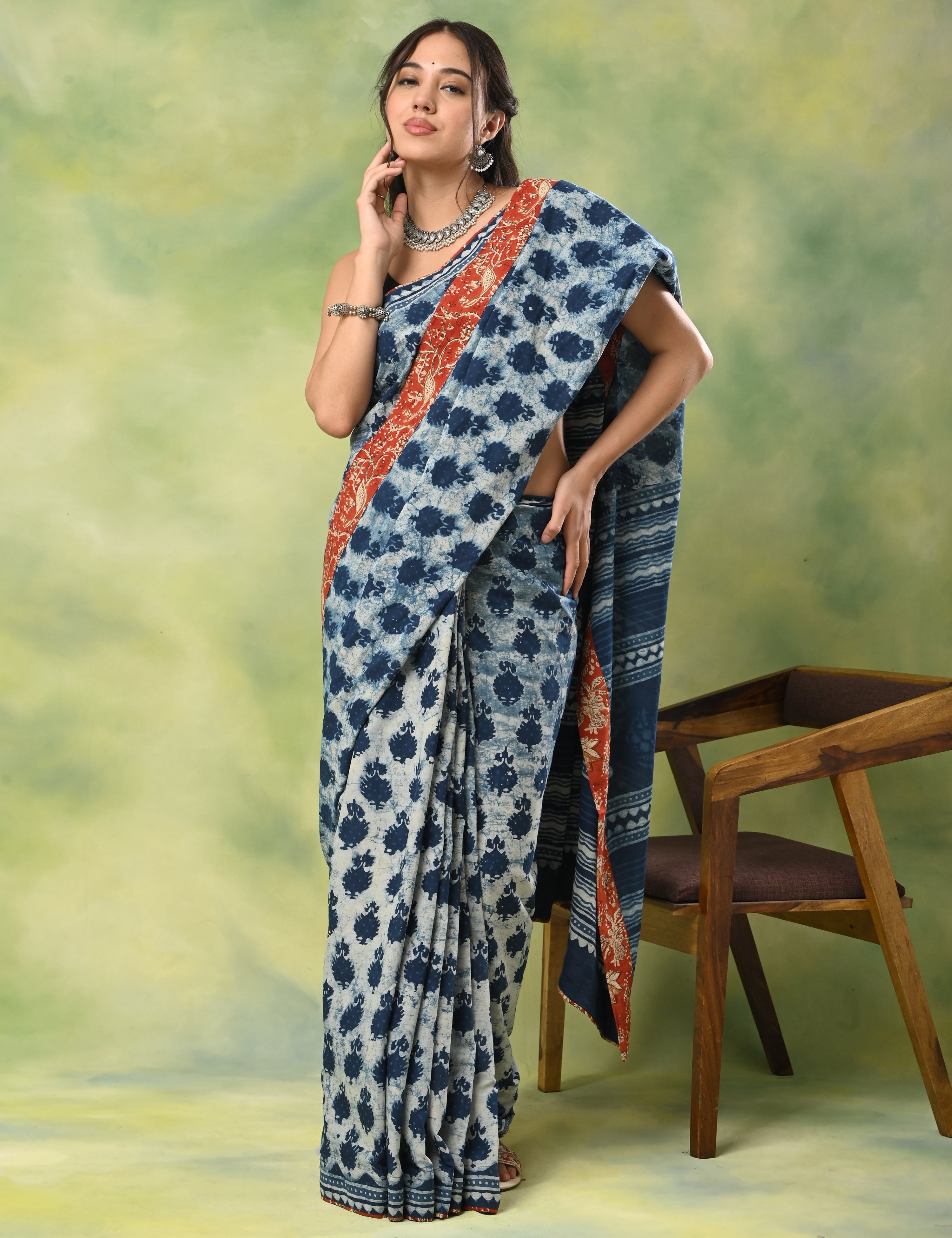 Mel Jol Indigo Dabu Saree