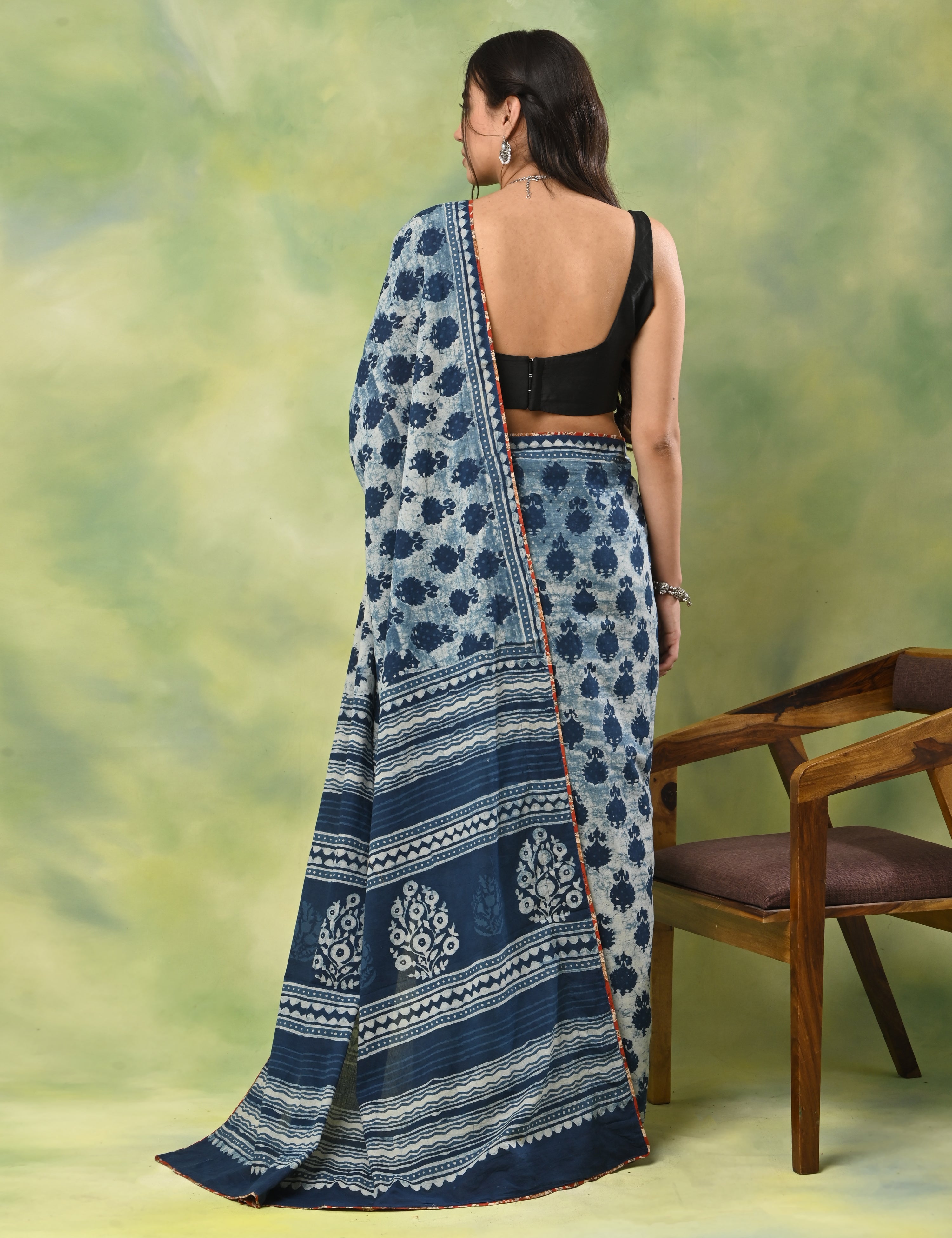 Mel Jol Indigo Dabu Saree