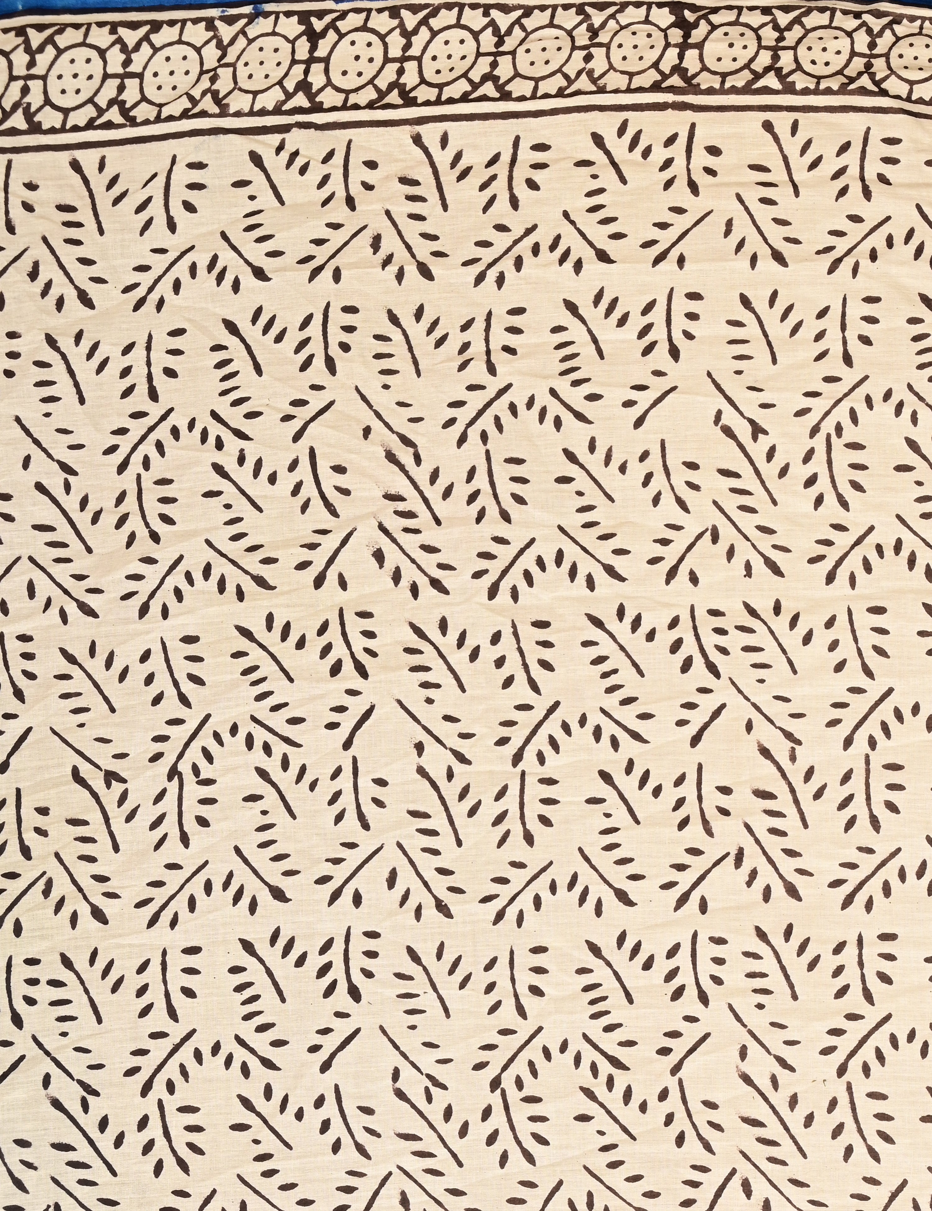 Nisarga Cream Bagru Saree