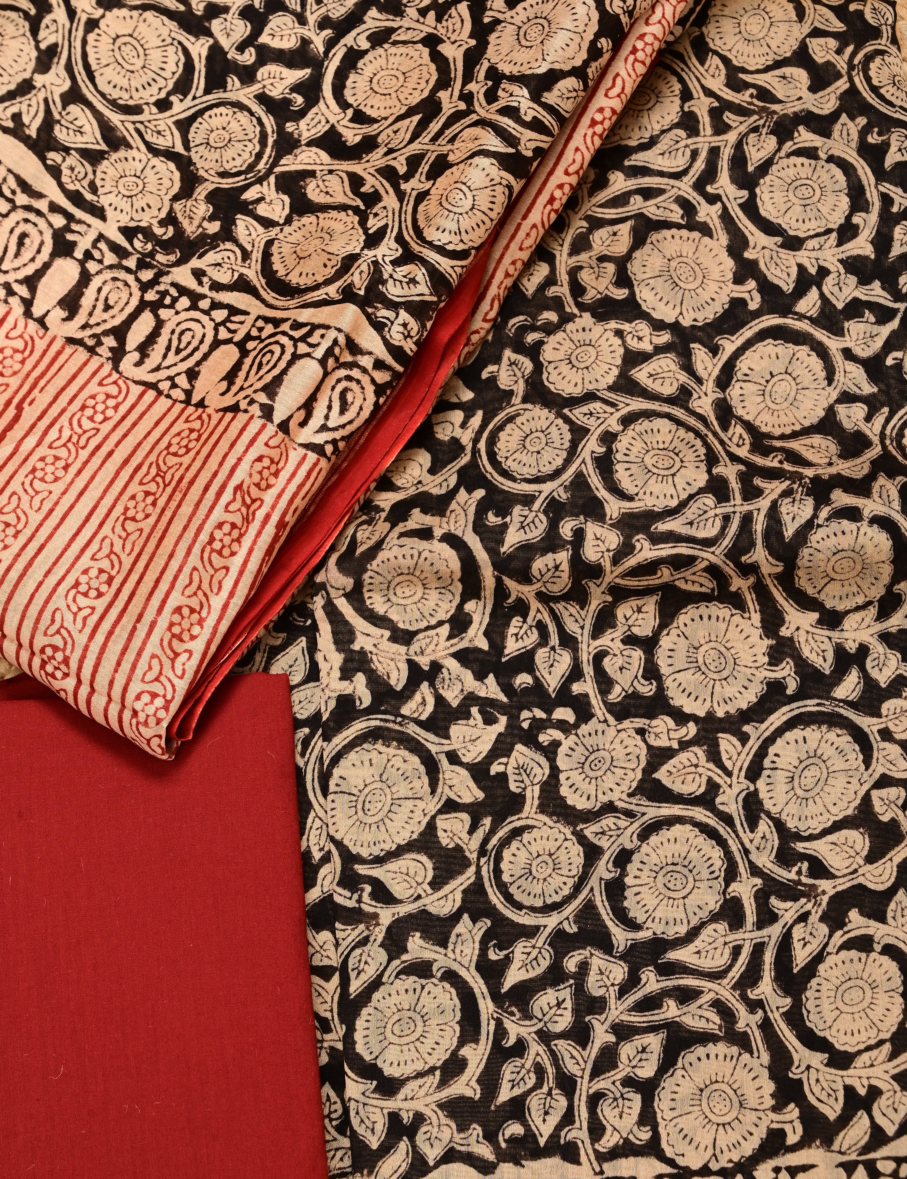 Jaal Multicolored Bagru Dress Material