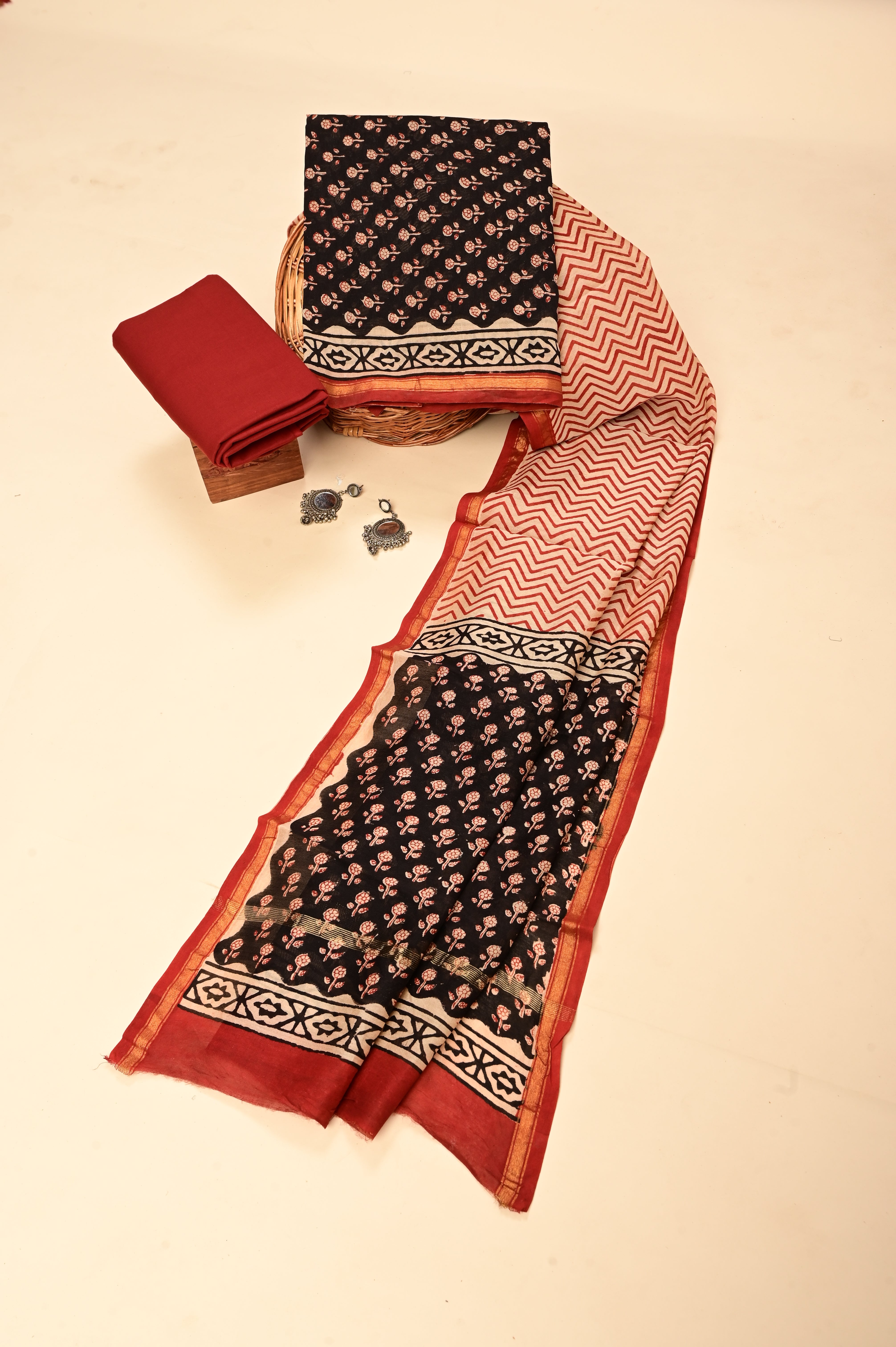 Shama Multicolored Bagru Dress Material