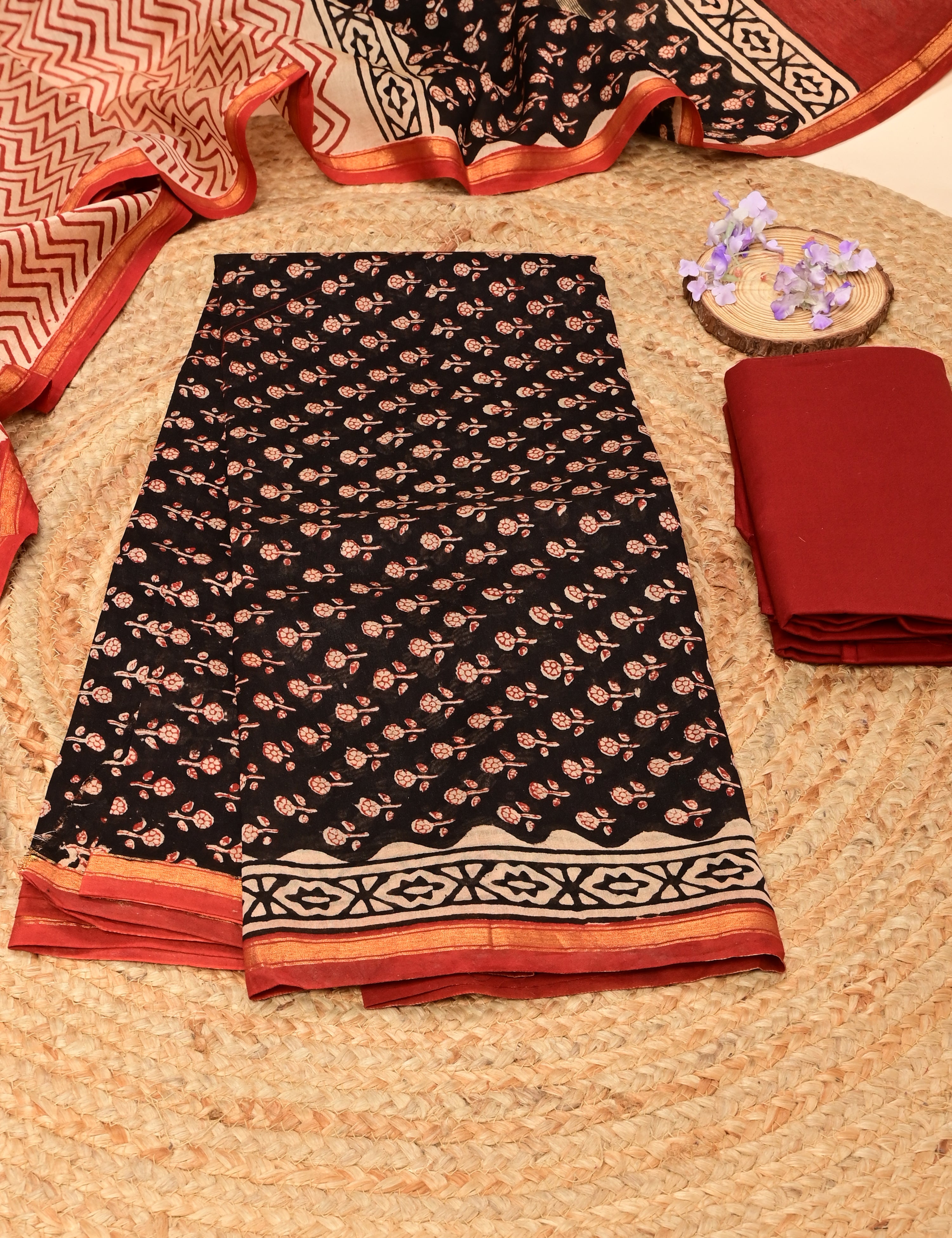 Shama Multicolored Bagru Dress Material