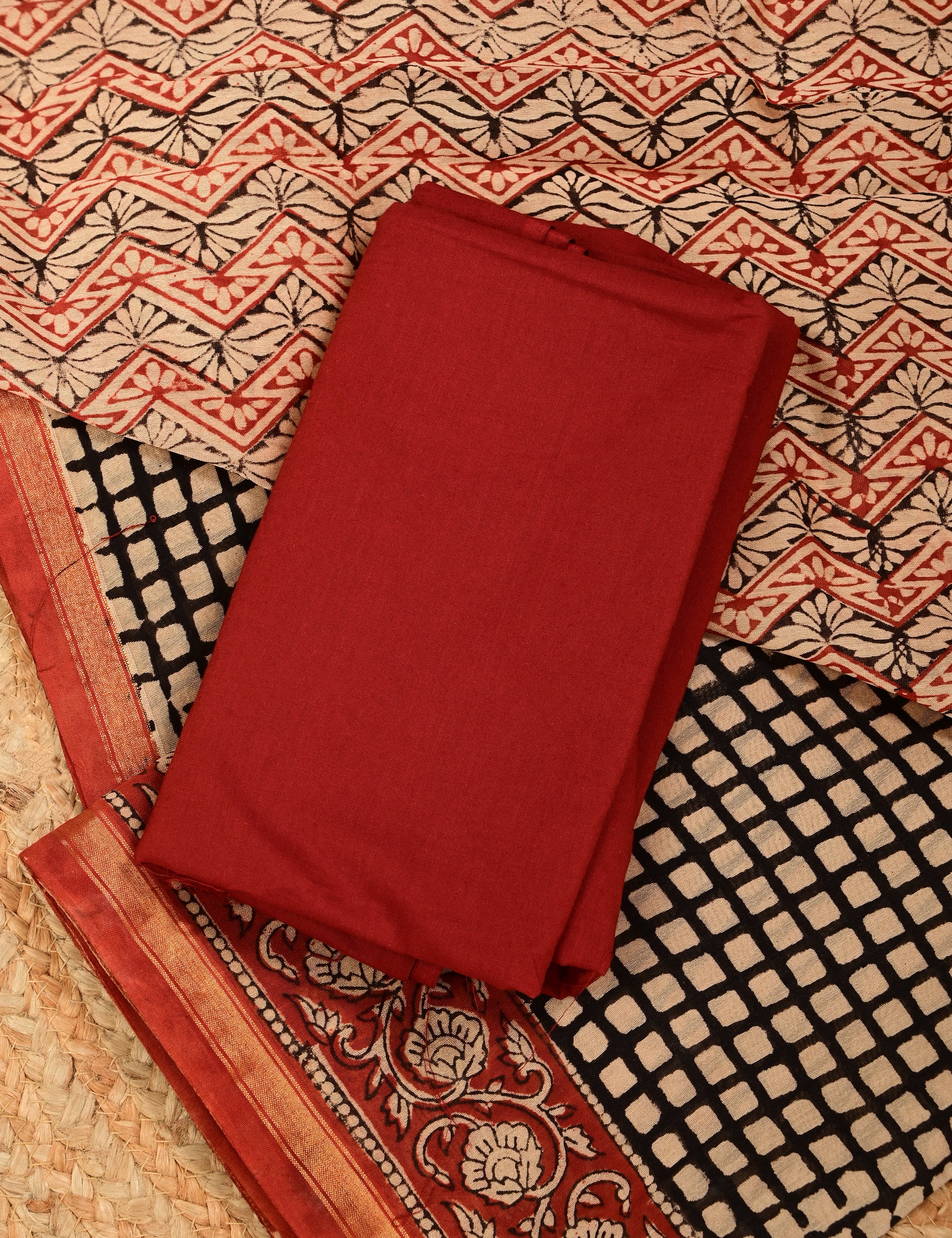 Shama Obsedian Bagru Dress Material