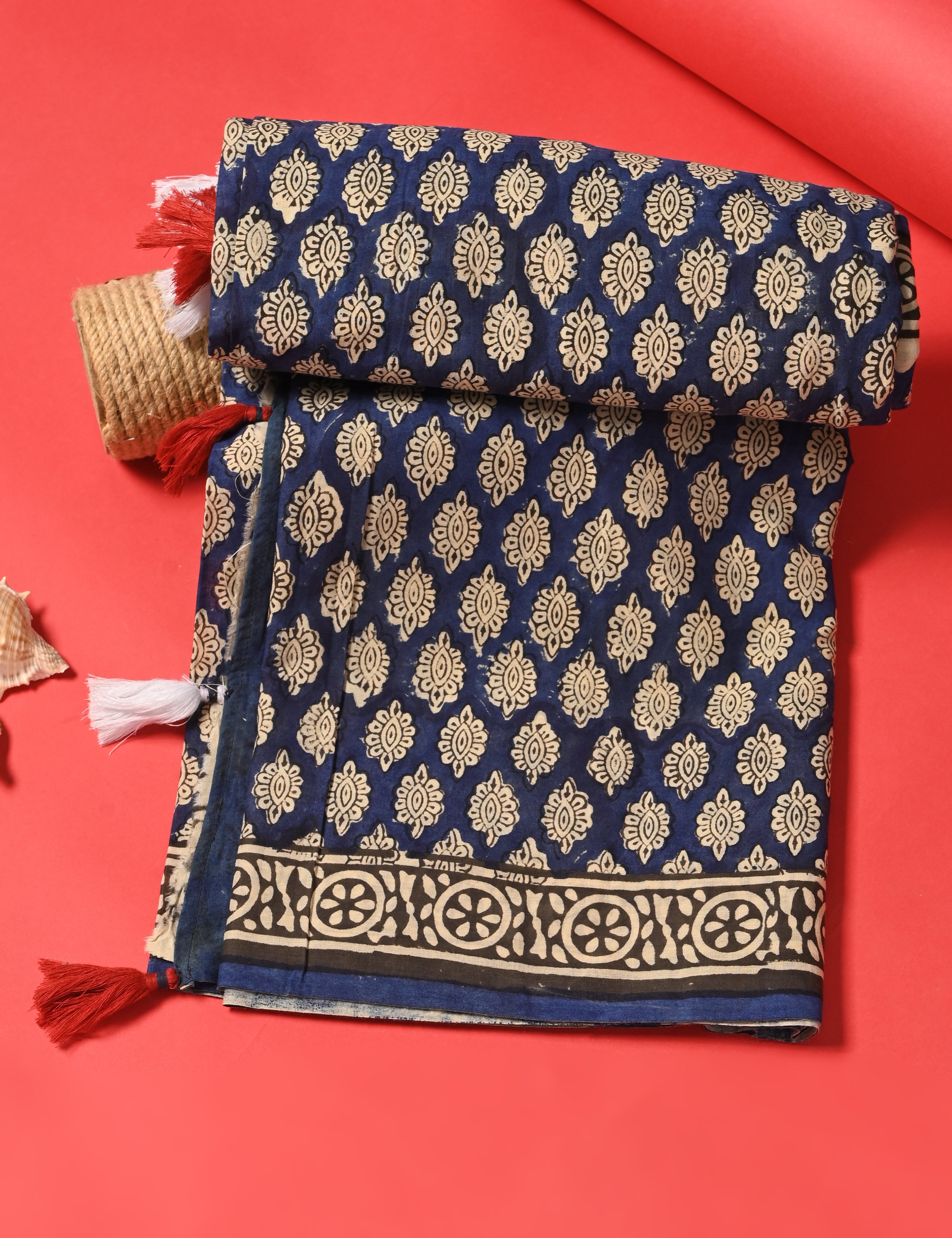 Nisarga Indigo Bagru Saree
