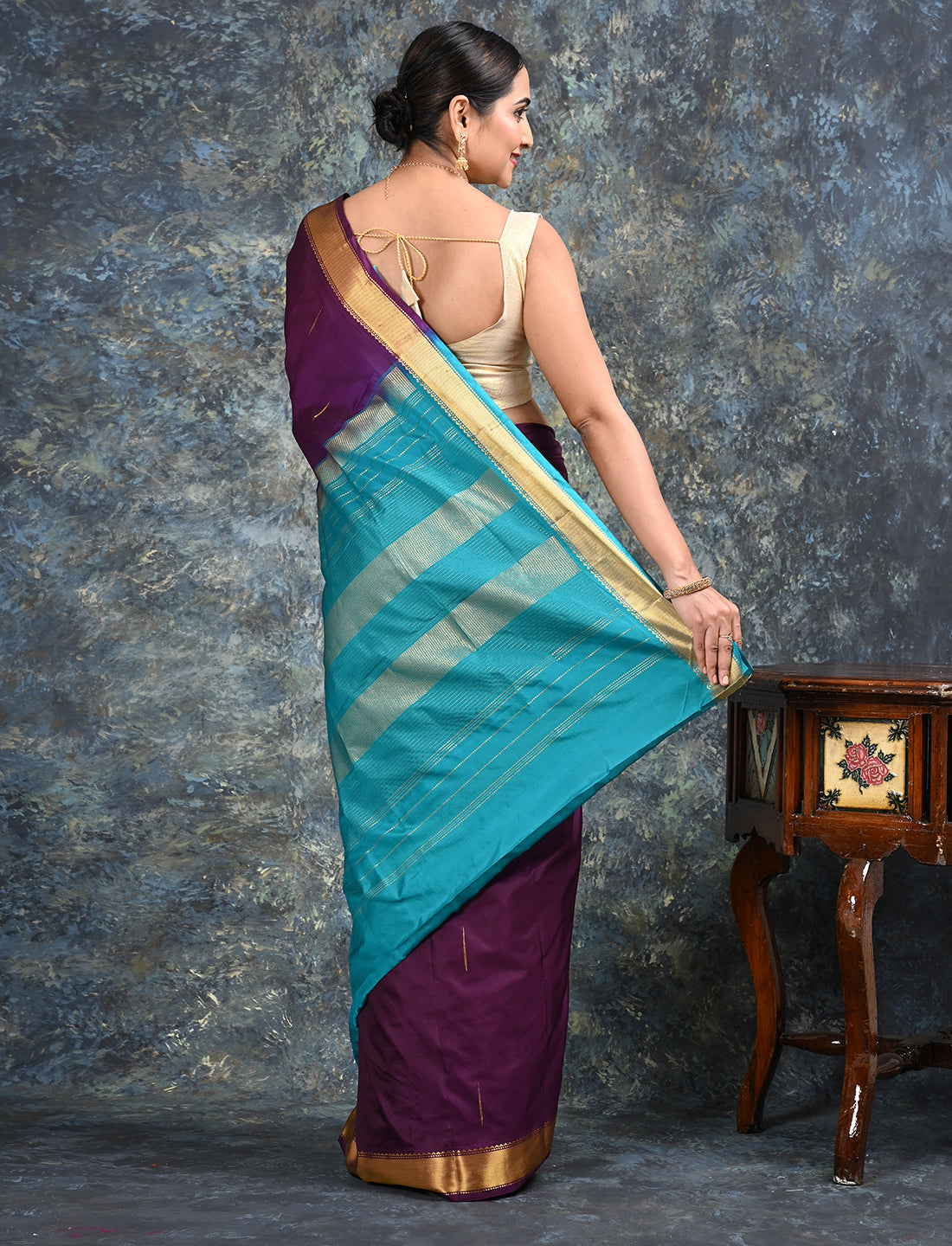 Rajani Purple Mulberry Silk Saree
