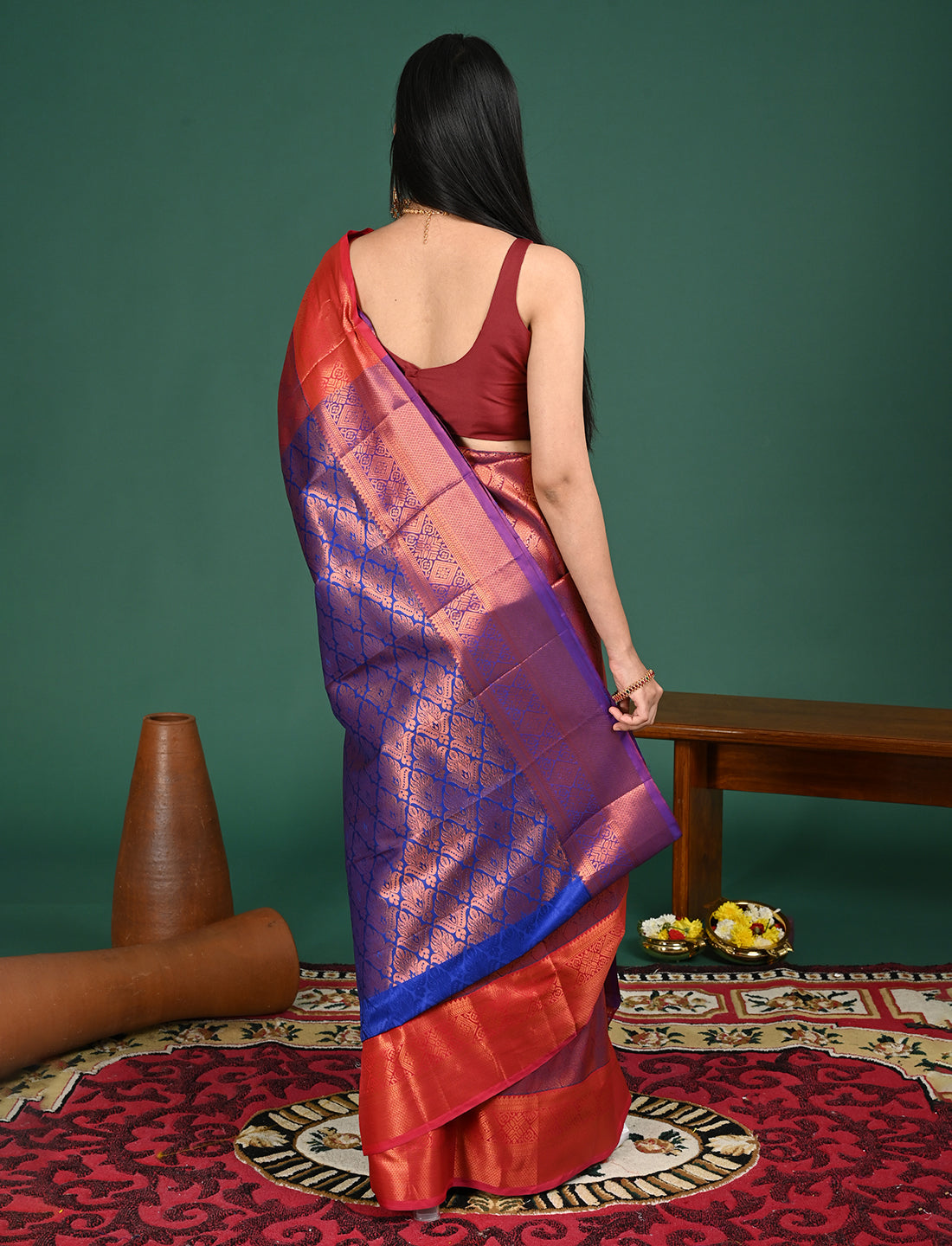 Aabha Magenta Art Silk Pattu Saree