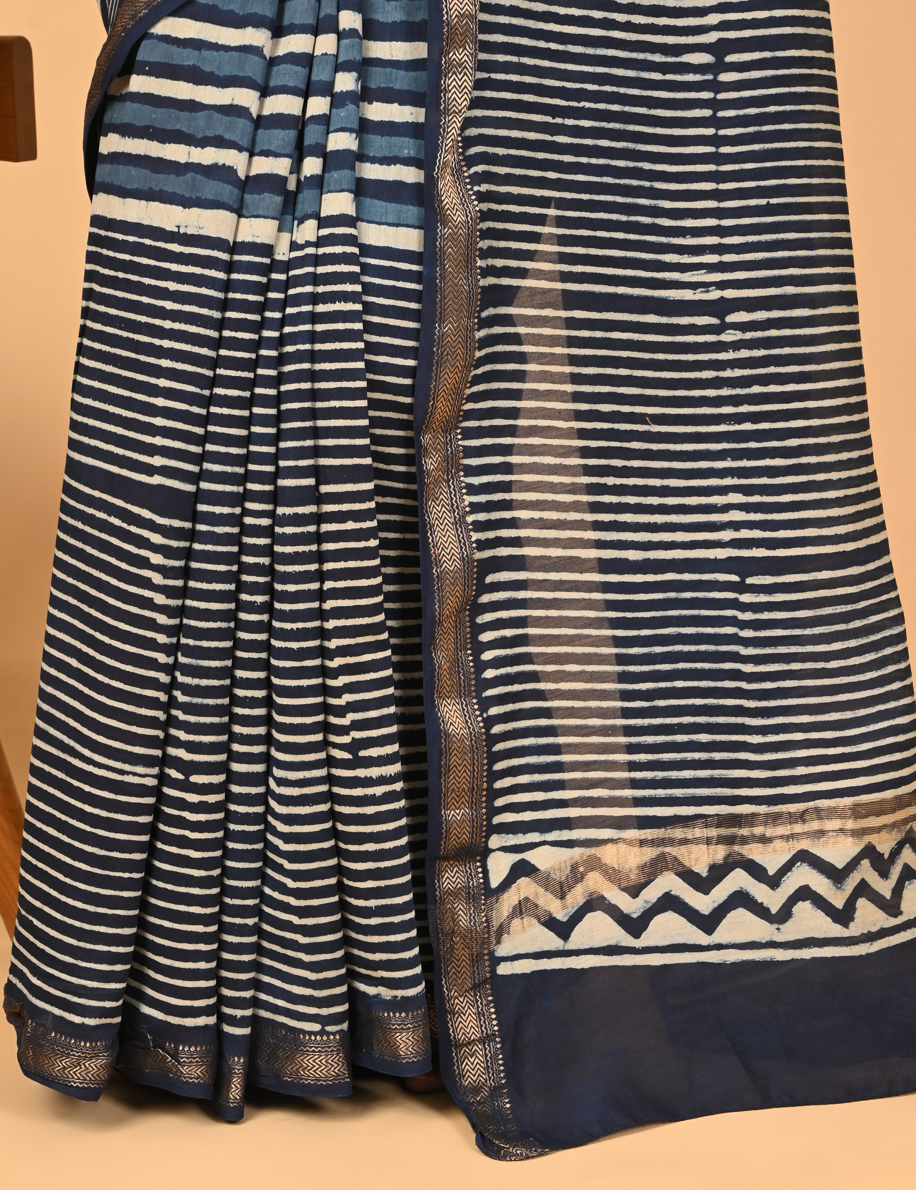 Ranjana Indigo Dabu Saree