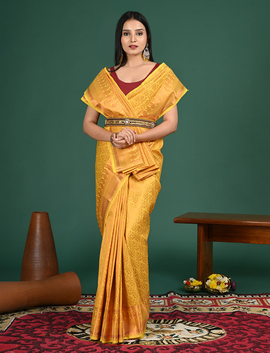 Padmini Yellow Art Silk Pattu Saree