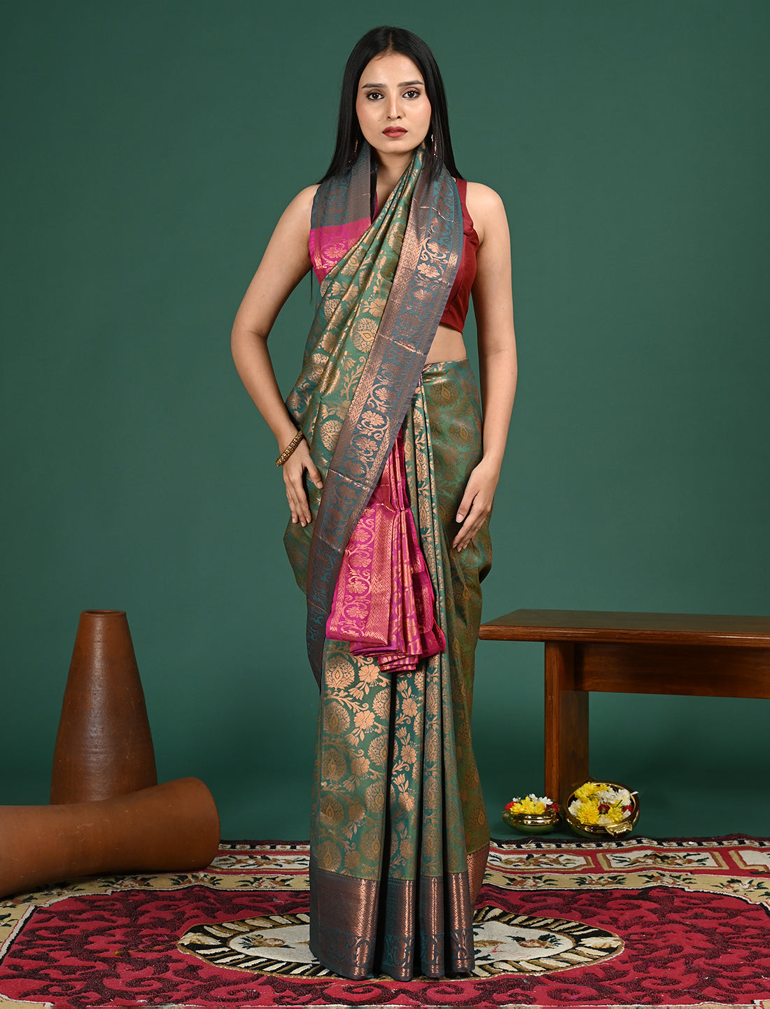 Padmini Green Art Silk Pattu Saree