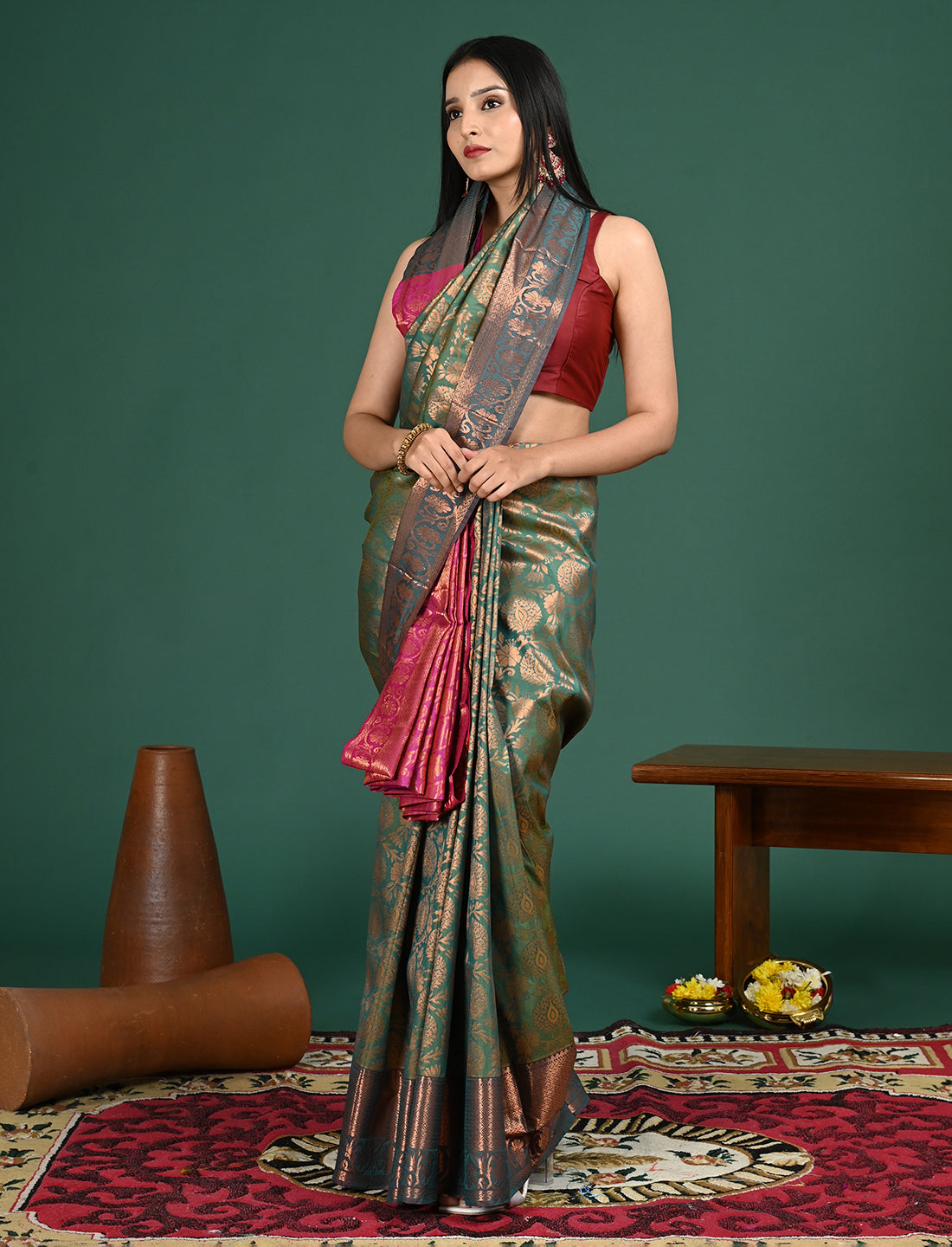Padmini Green Art Silk Pattu Saree
