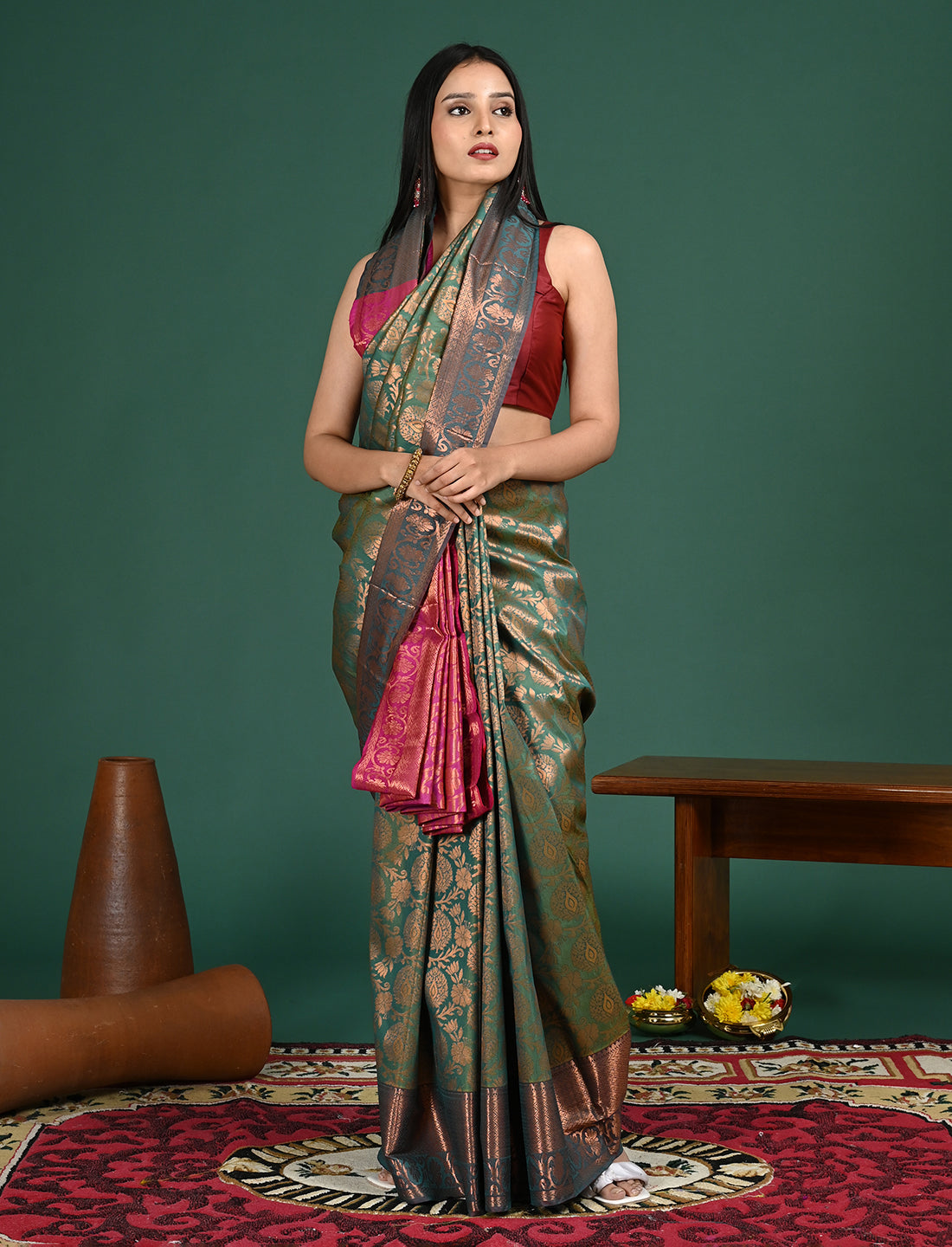 Padmini Green Art Silk Pattu Saree