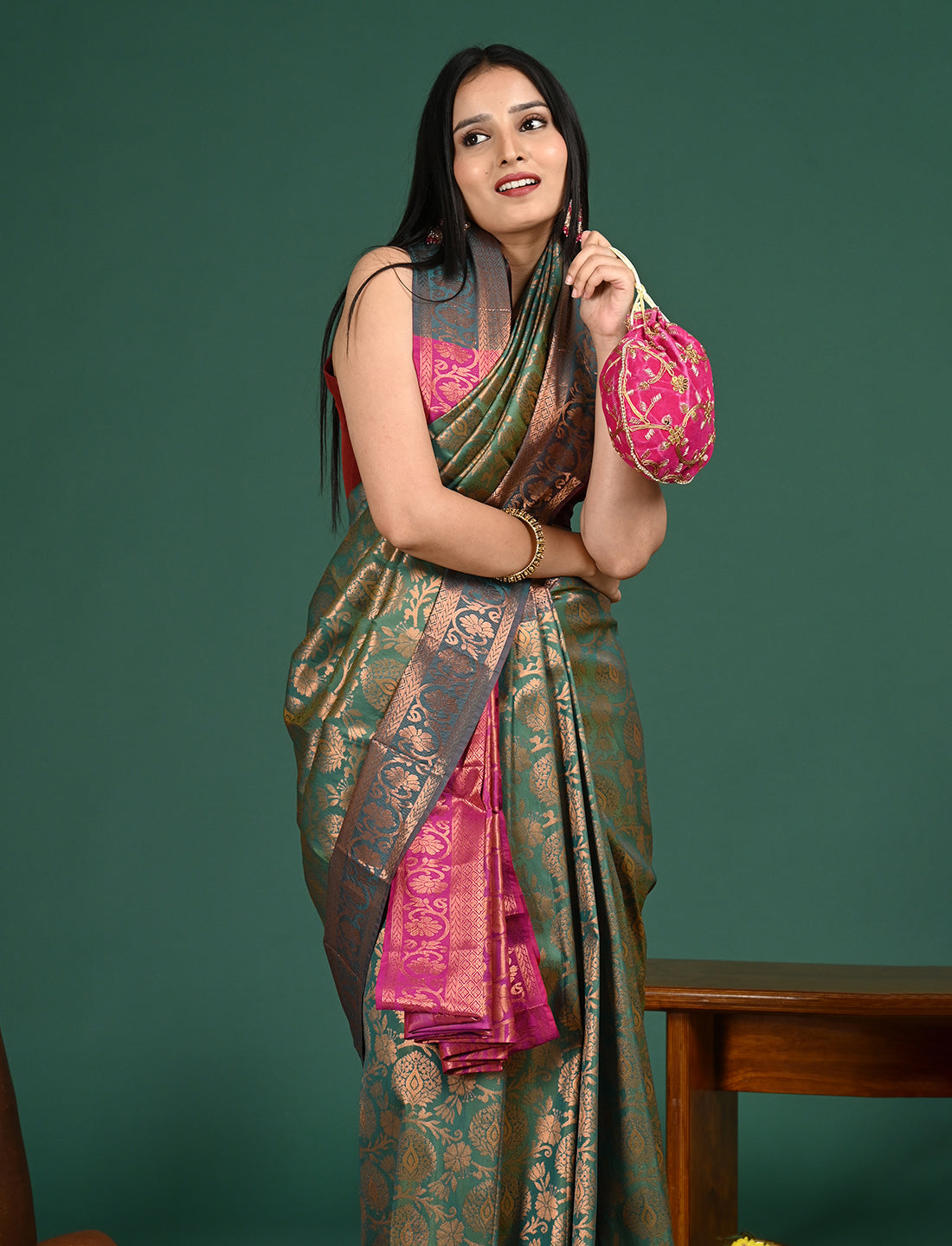 Padmini Green Art Silk Pattu Saree