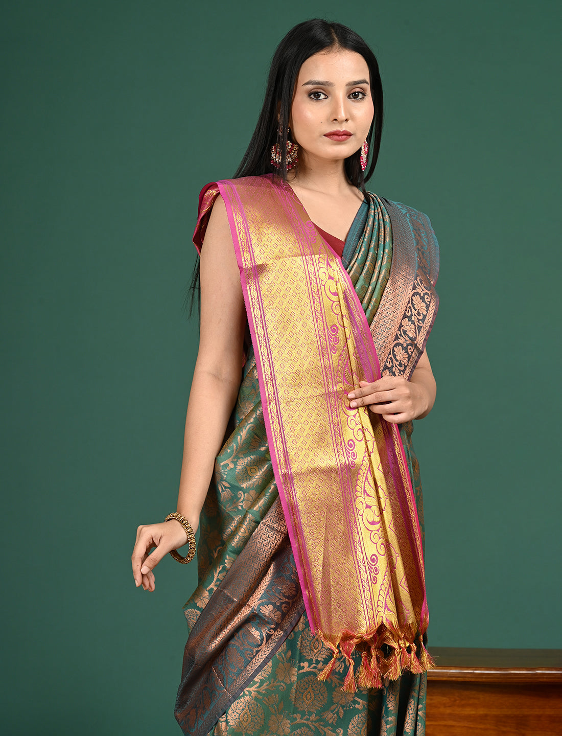 Kanakam Purple South Silk Dupatta