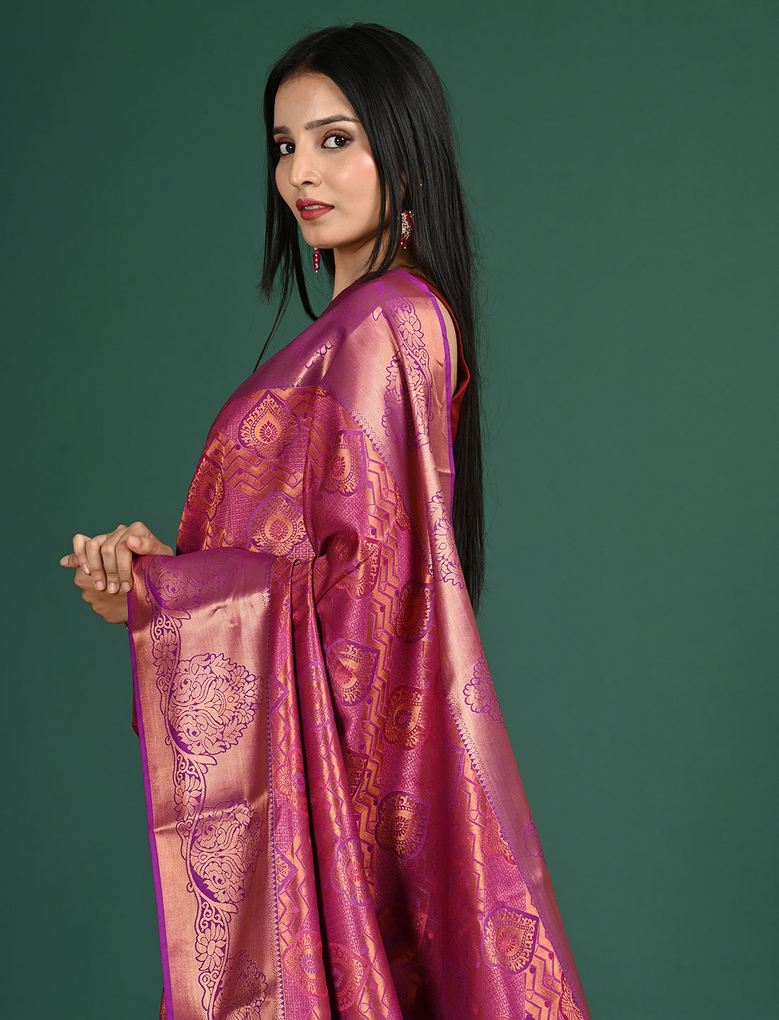 Aabha Purple Art Silk Pattu Saree