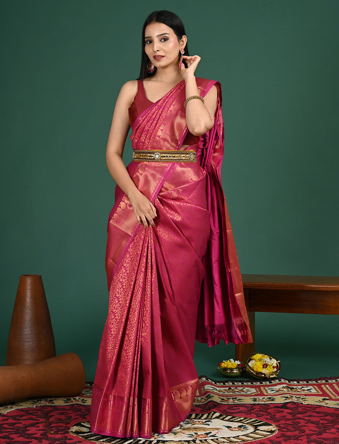 Padmini Magenta Art Silk Pattu Saree