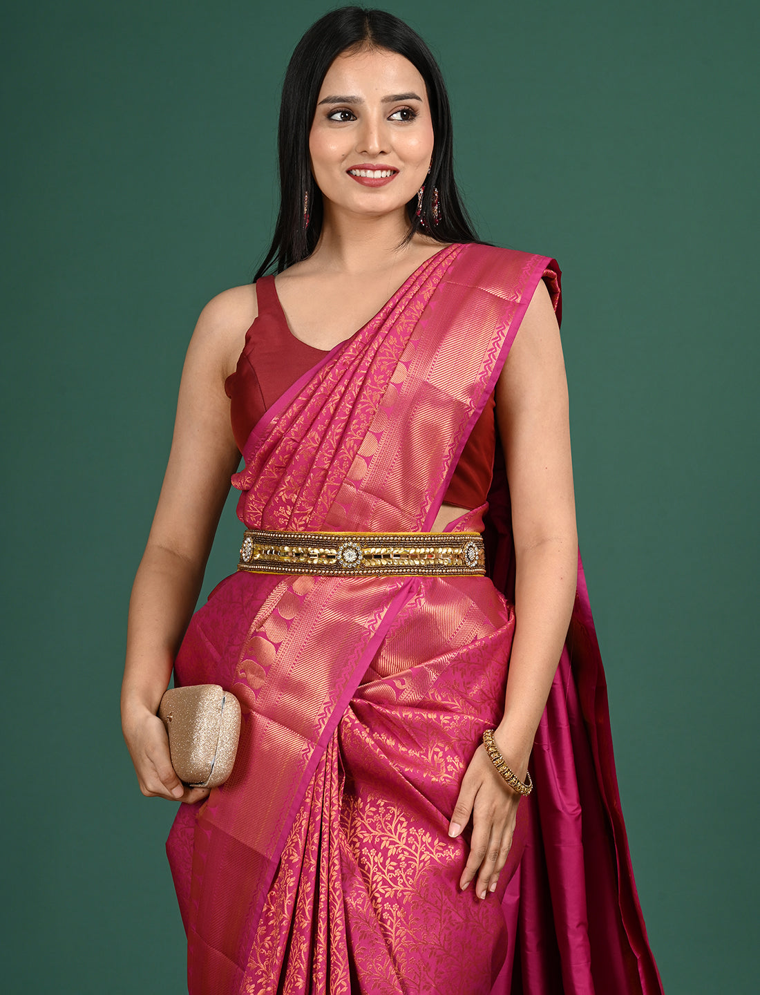 Padmini Magenta Art Silk Pattu Saree