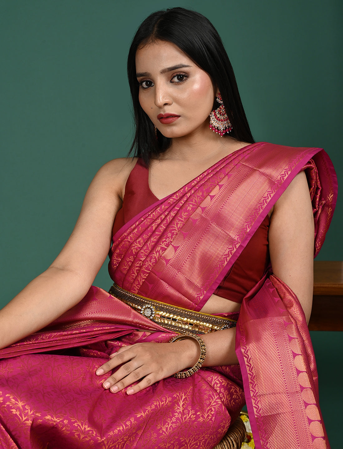 Padmini Magenta Art Silk Pattu Saree