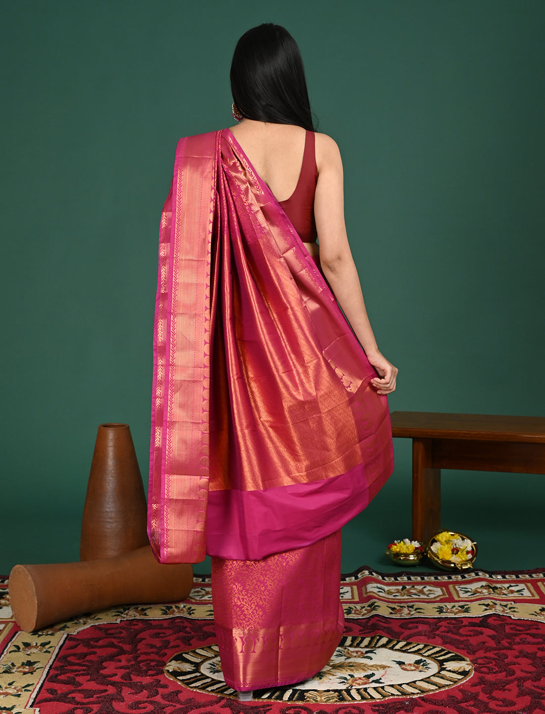Padmini Magenta Art Silk Pattu Saree