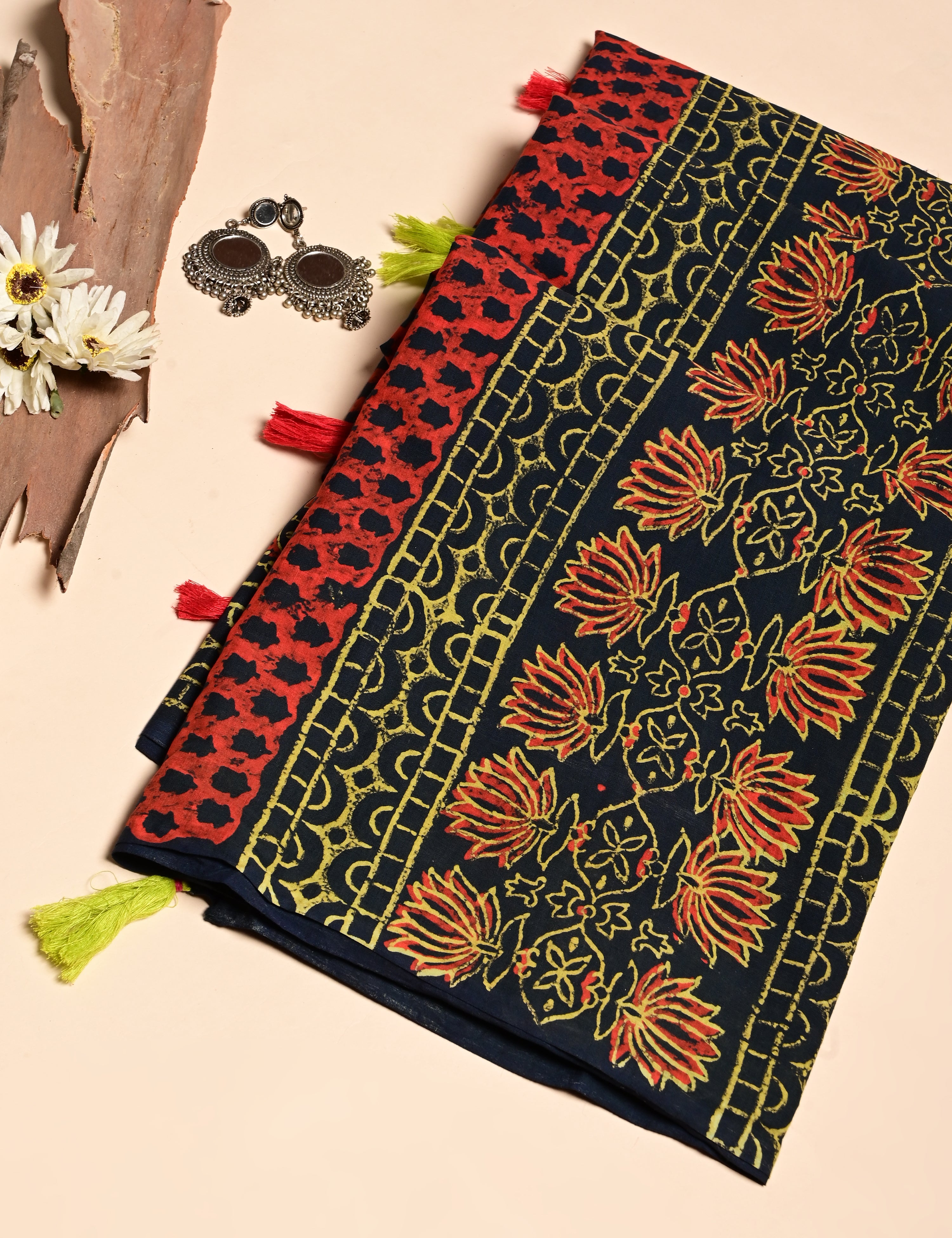 Nisarga Indigo Bagru Saree
