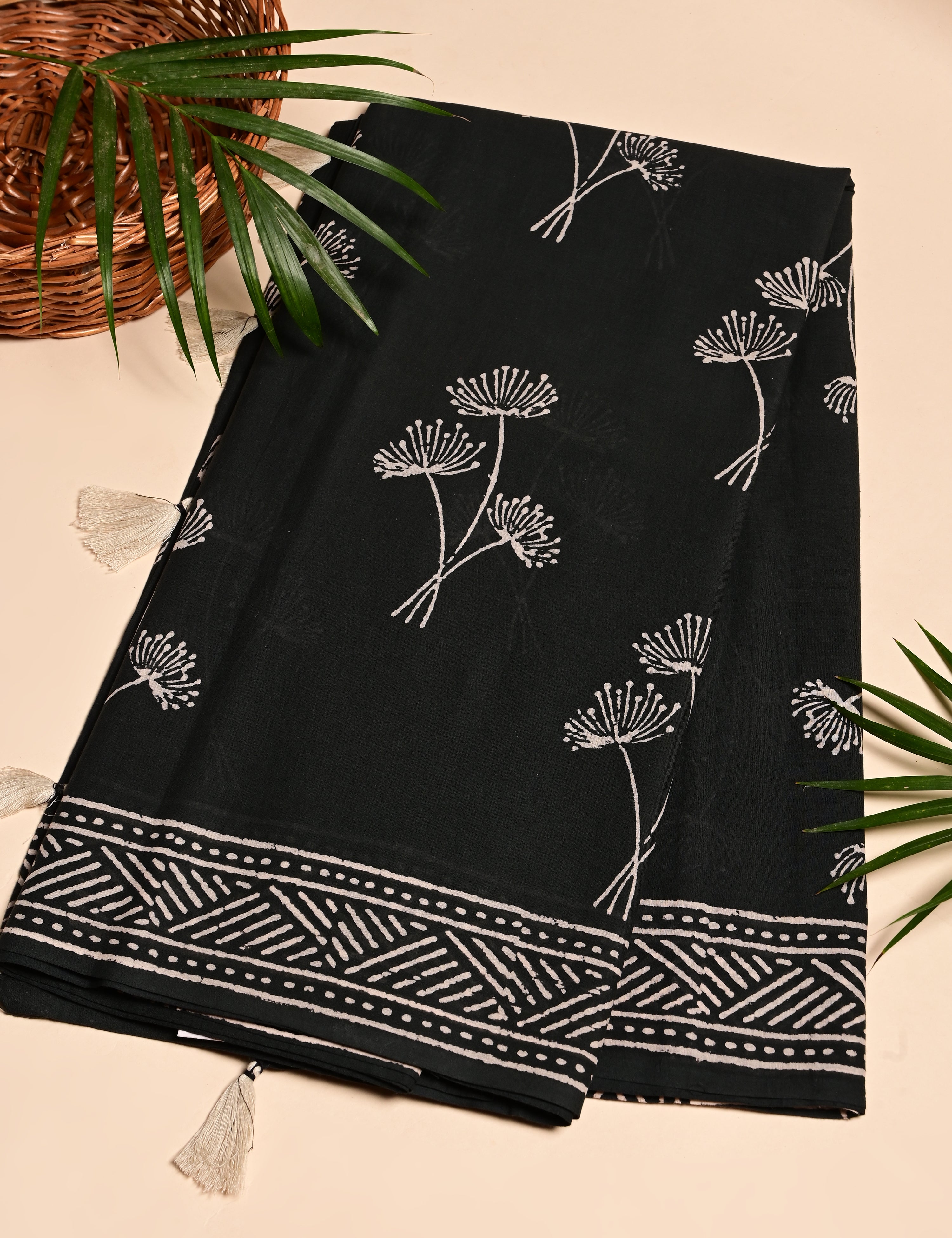 Nisarga Black Bagru Saree