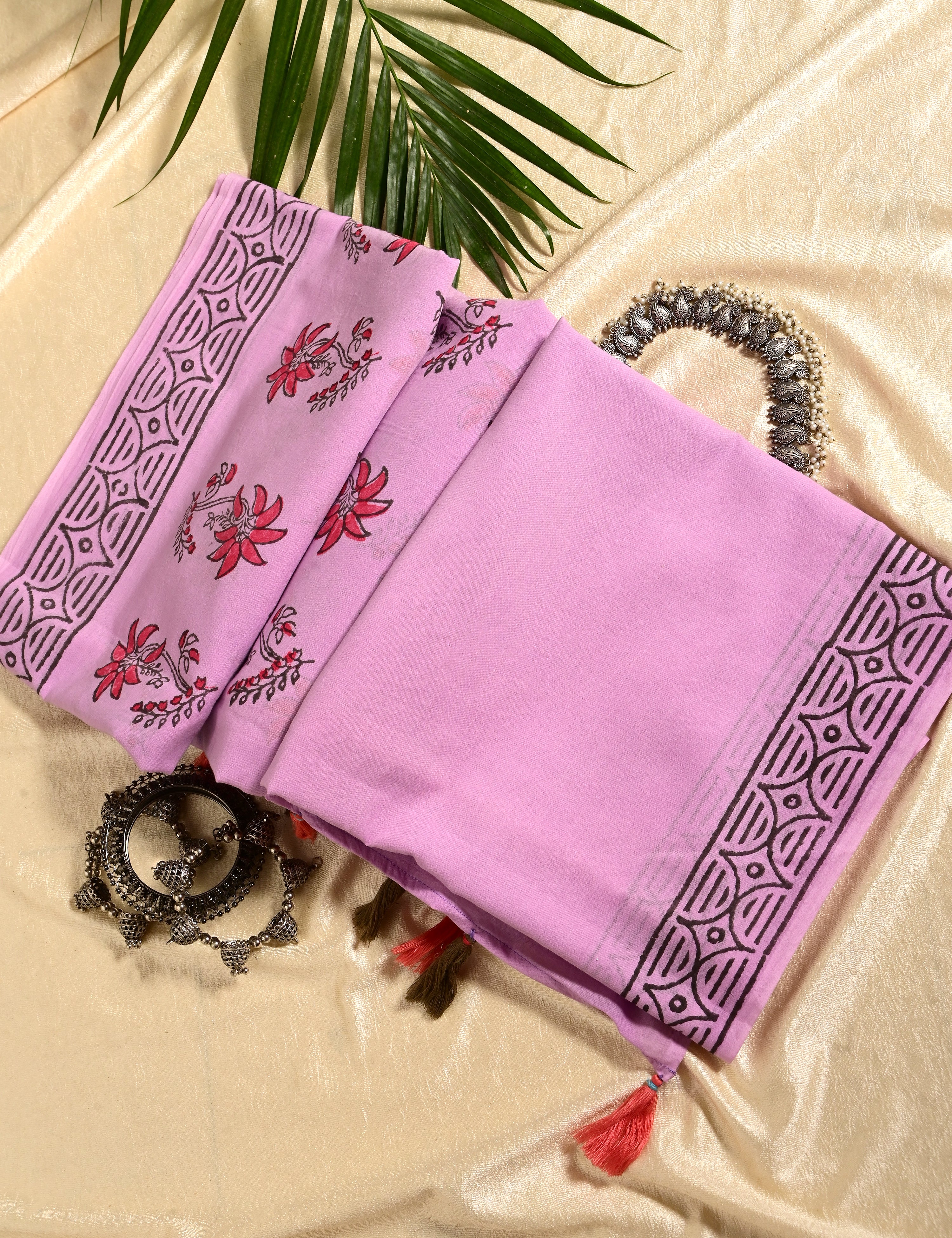 Nisarga Lavender Bagru Saree