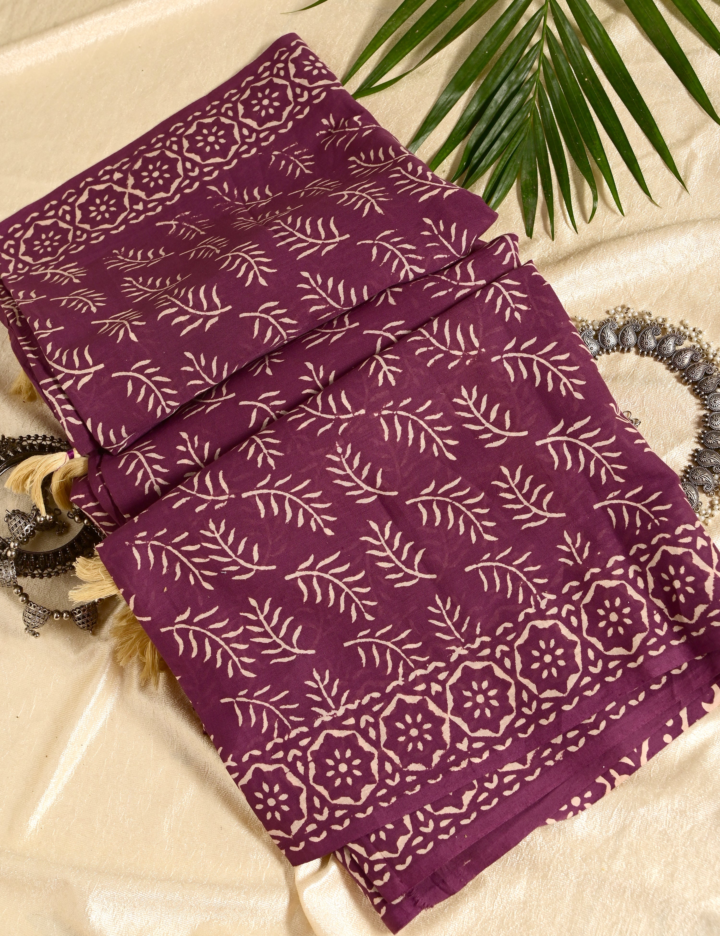 Nisarga Purple Bagru Saree