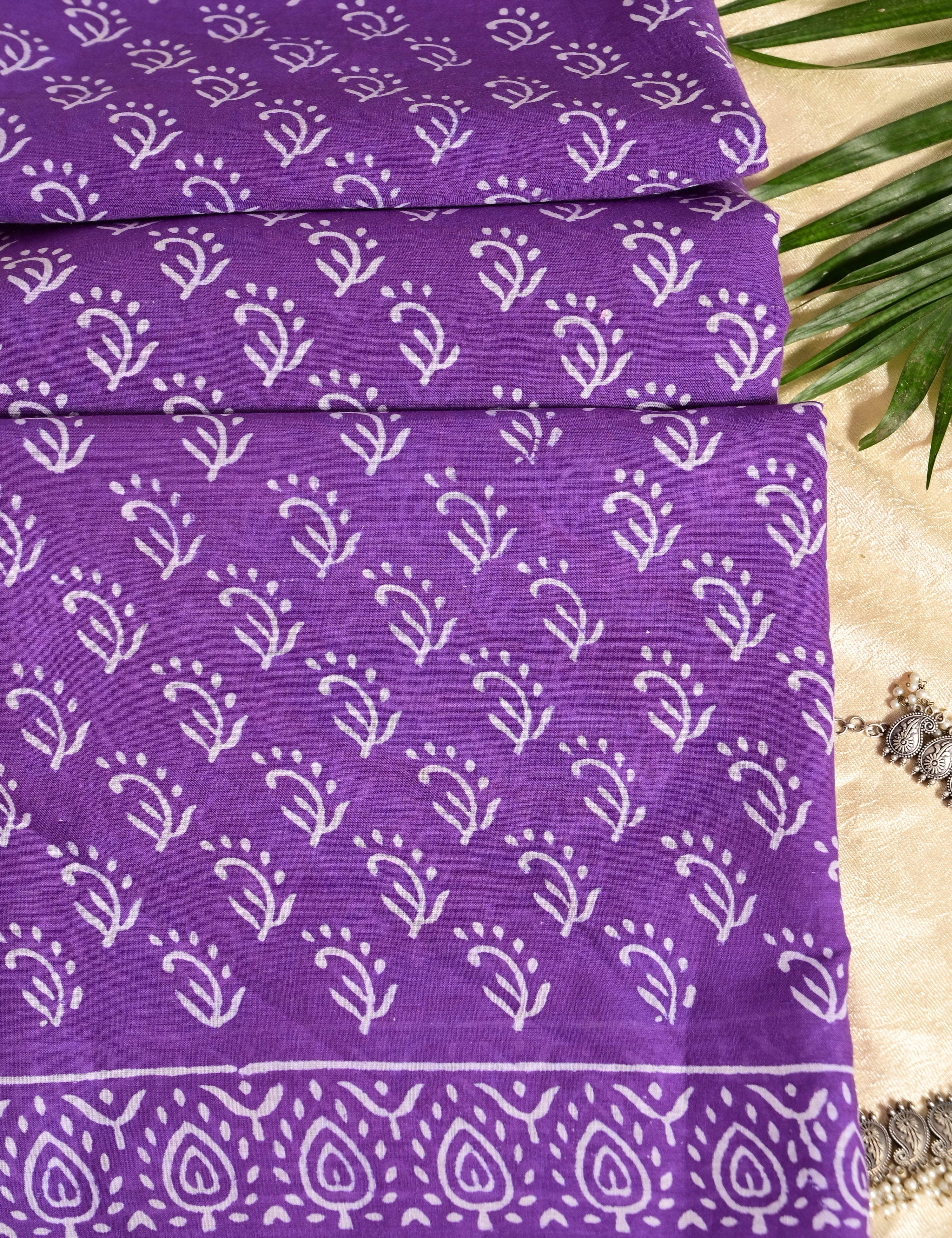 Nisarga Purple Bagru Saree