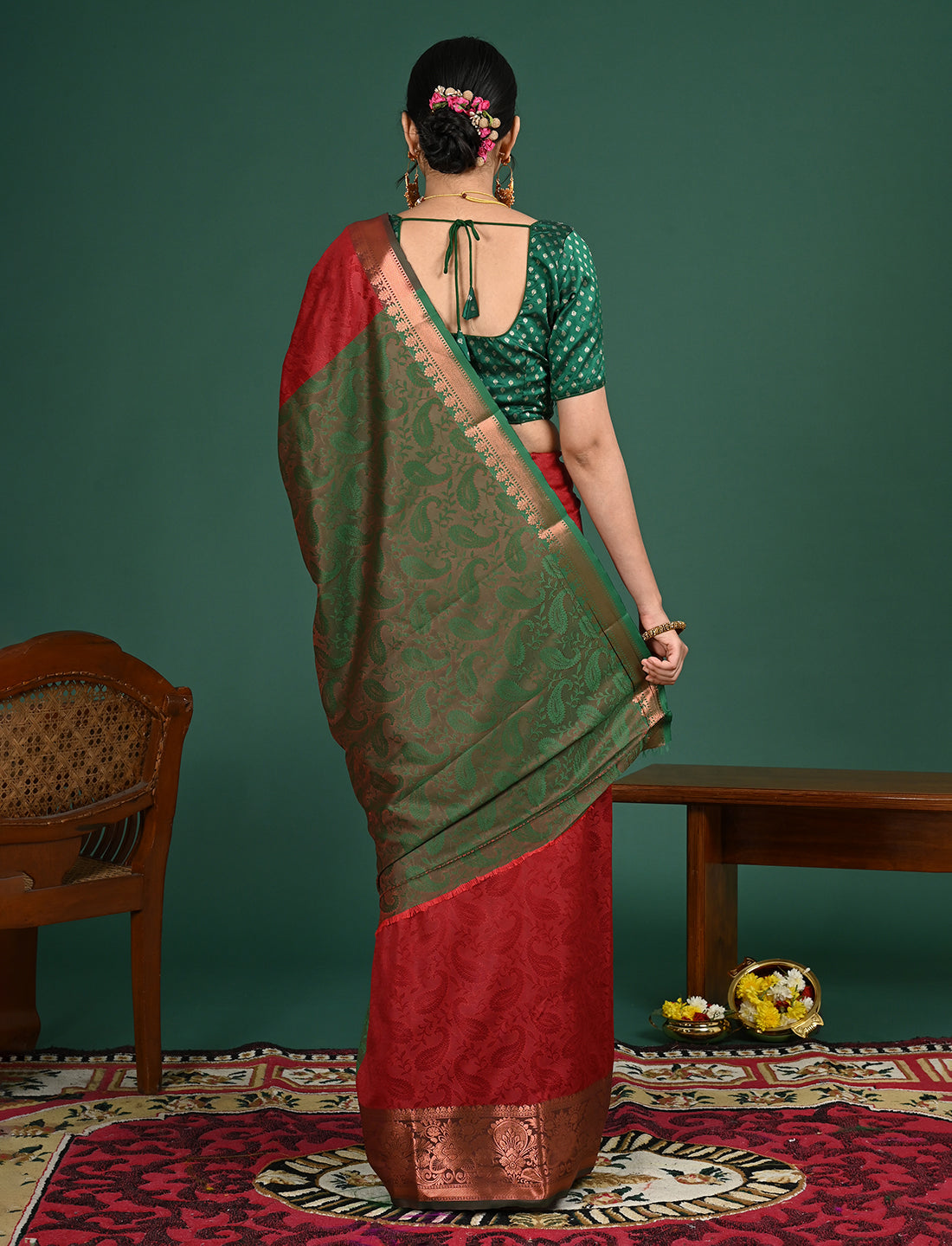 Aabha Maroon Art Silk Pattu Saree