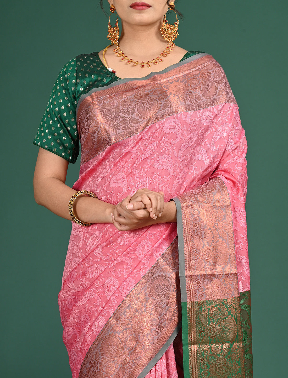 Aabha Pink Art Silk Pattu Saree