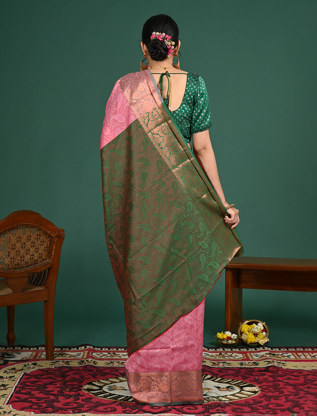 Aabha Pink Art Silk Pattu Saree