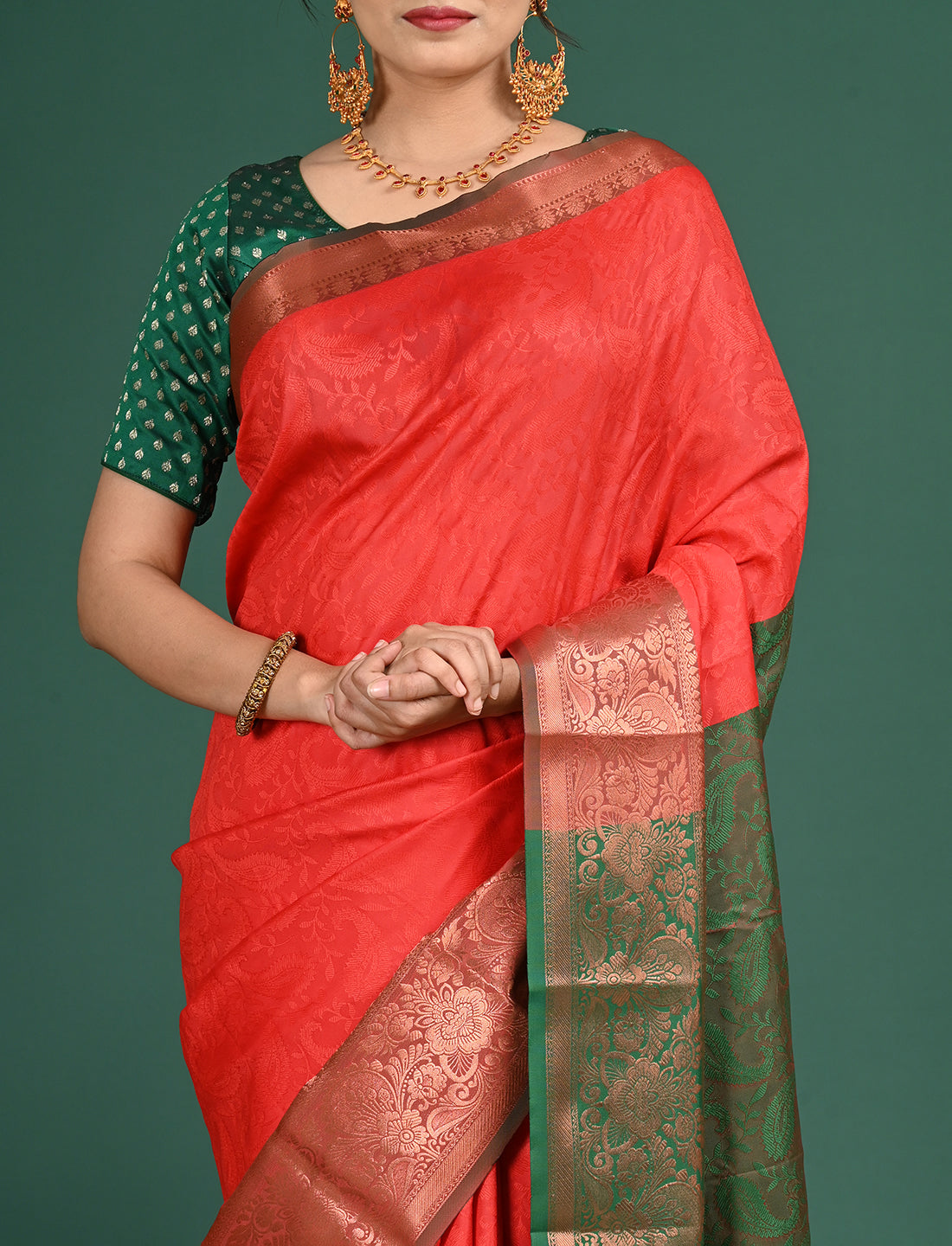 Aabha Red Art Silk Pattu Saree