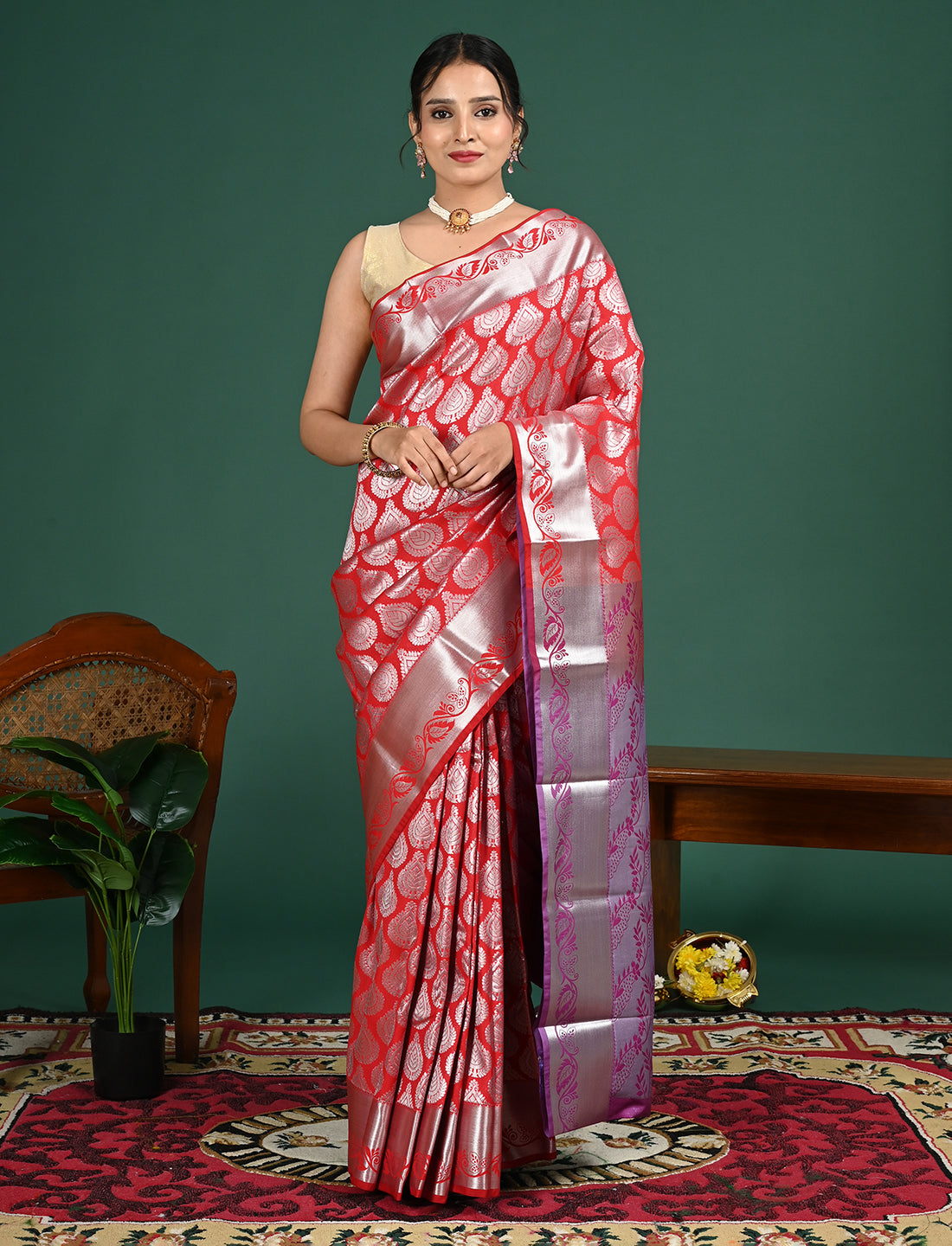 Padmini Red Art Silk Pattu Saree