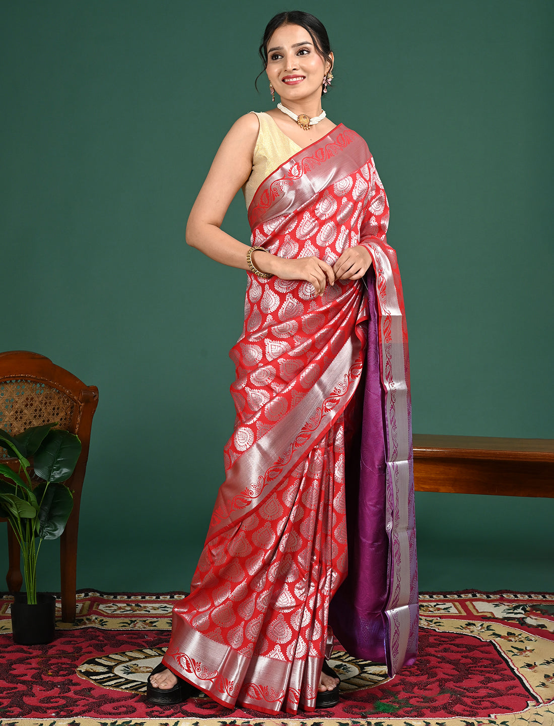 Padmini Red Art Silk Pattu Saree