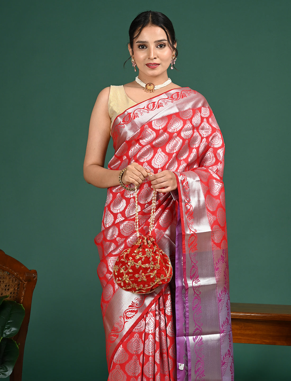 Padmini Red Art Silk Pattu Saree