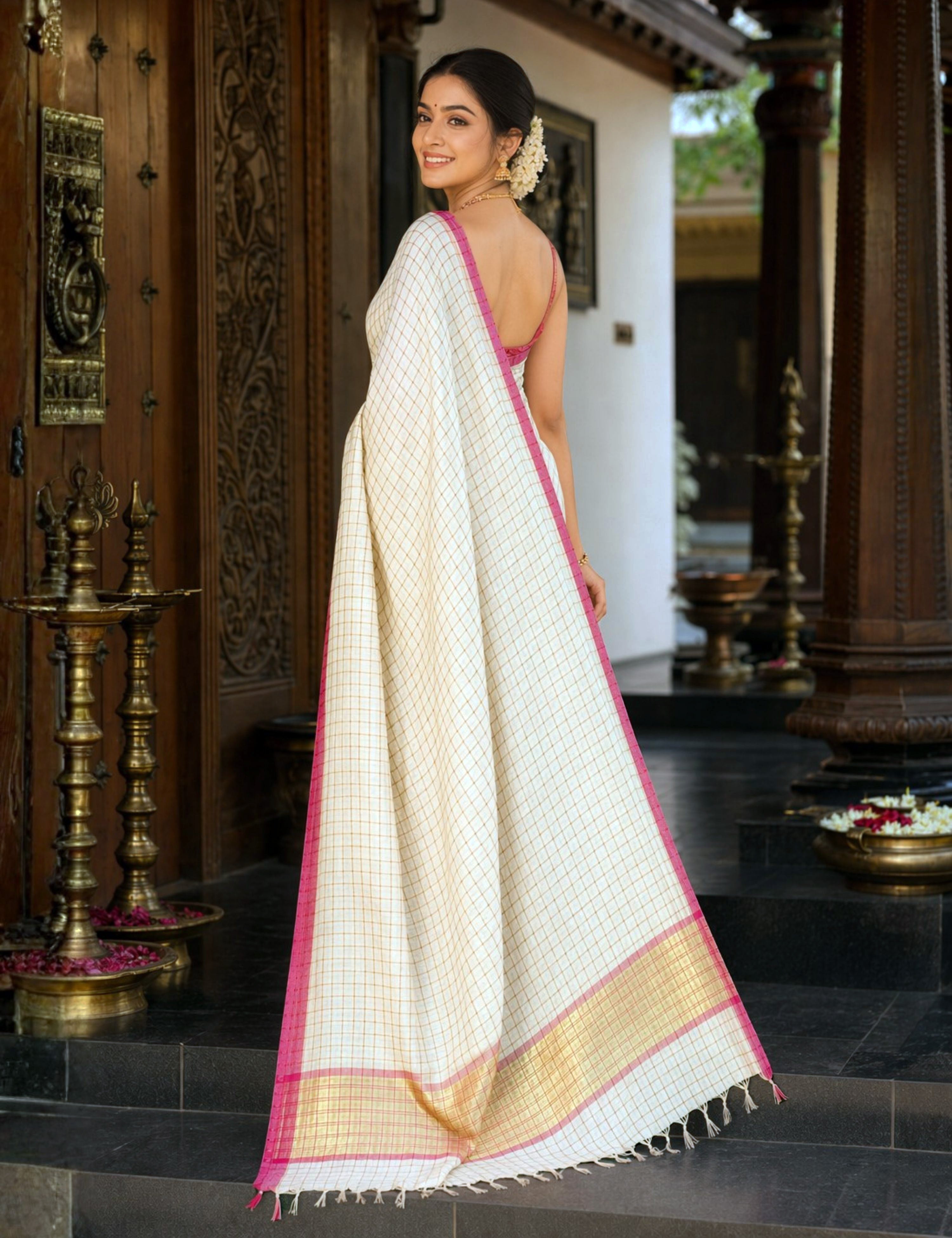 Madras Cream Venkatagiri Saree