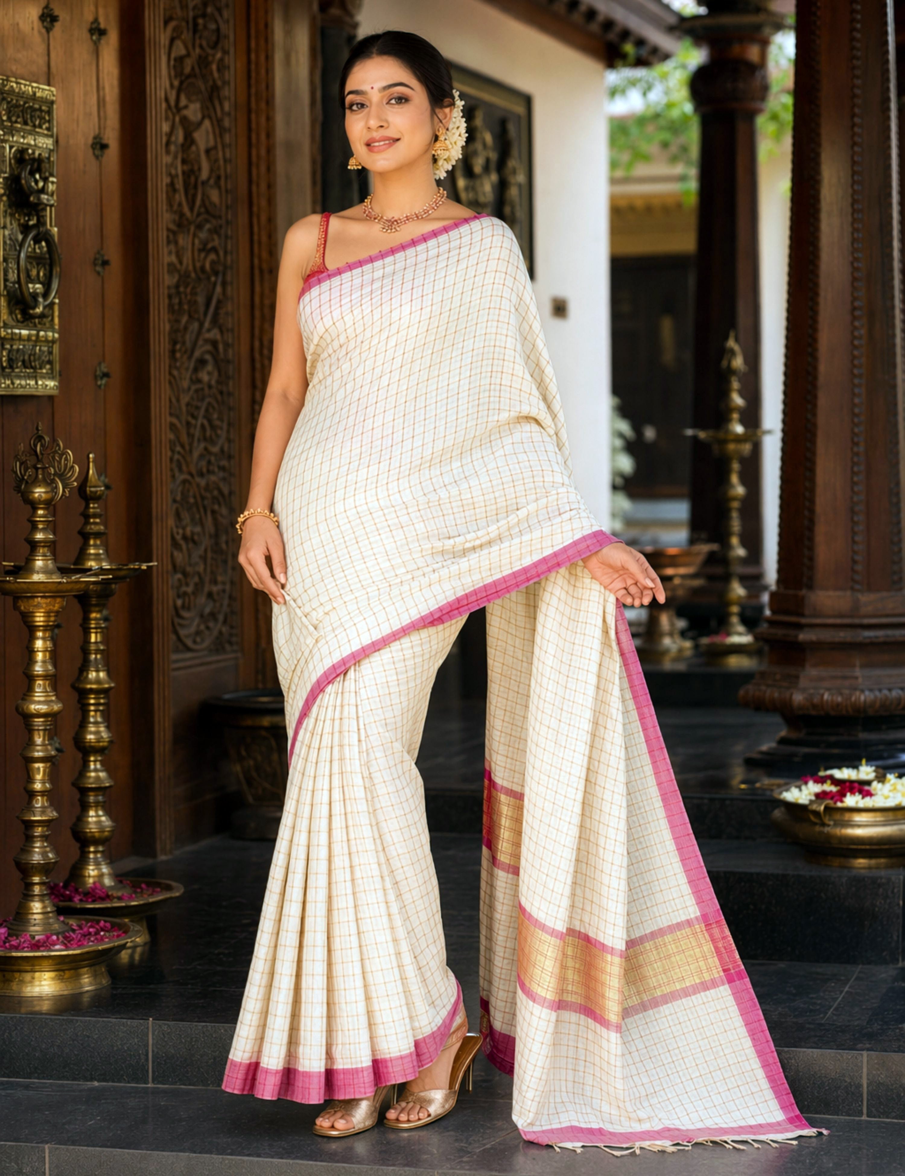 Madras Cream Venkatagiri Saree