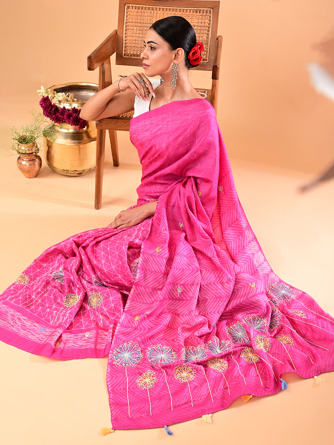 Singhaparni Multicolor Shibori Saree