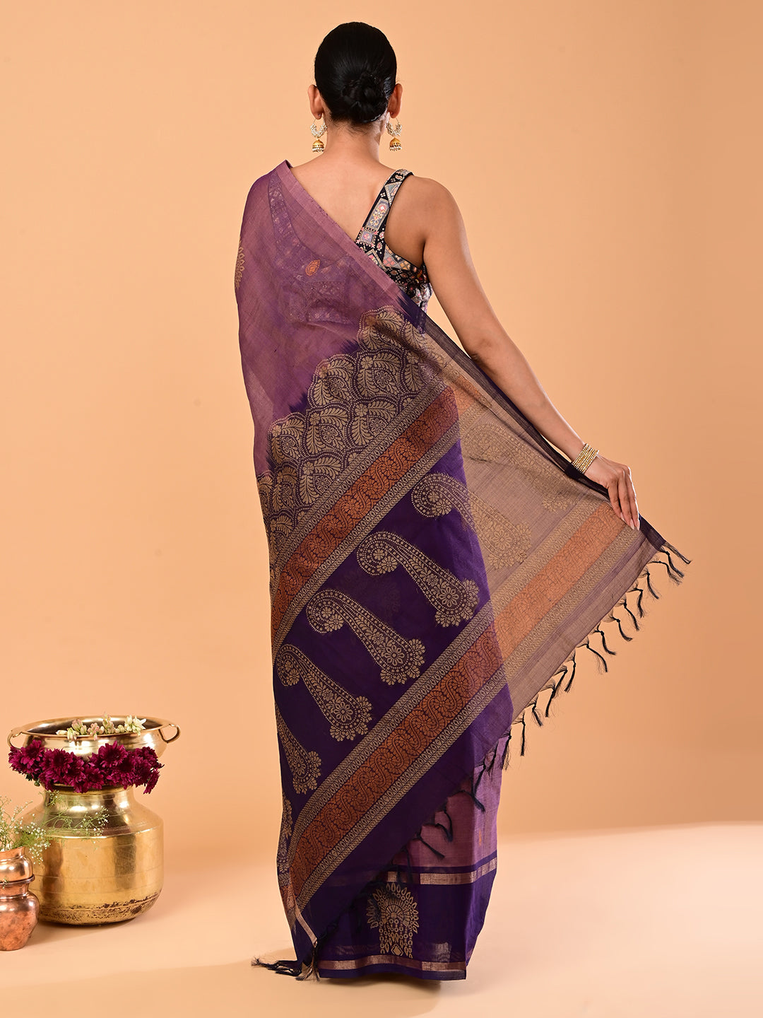 Lavender Negamam Cotton Saree