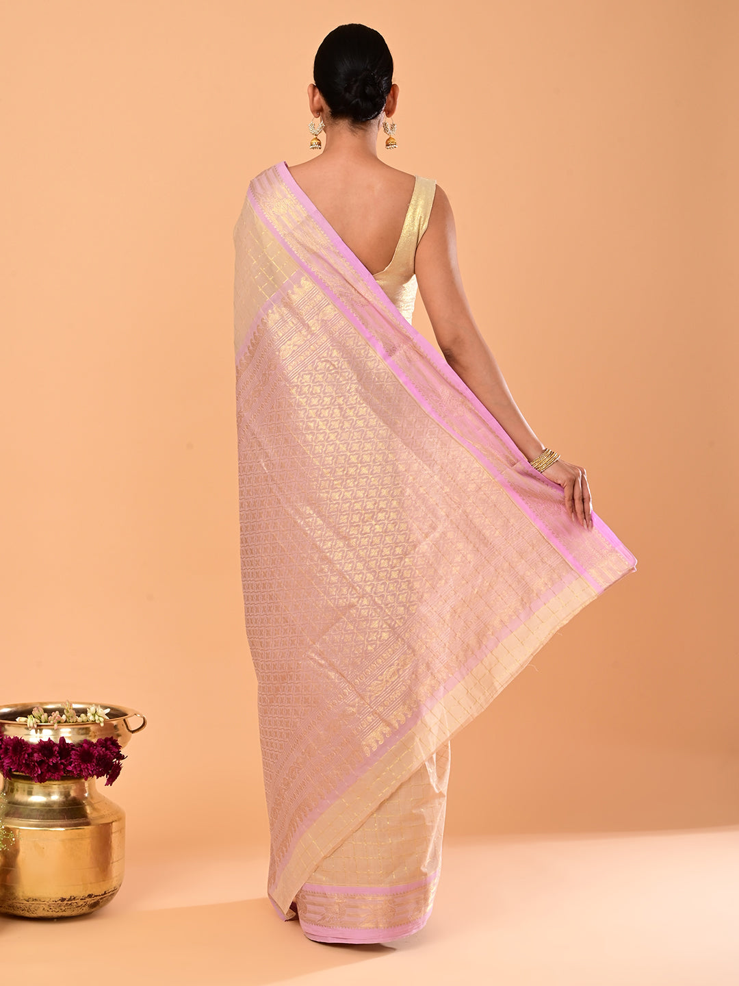 Kili Beige Venkatagiri Saree