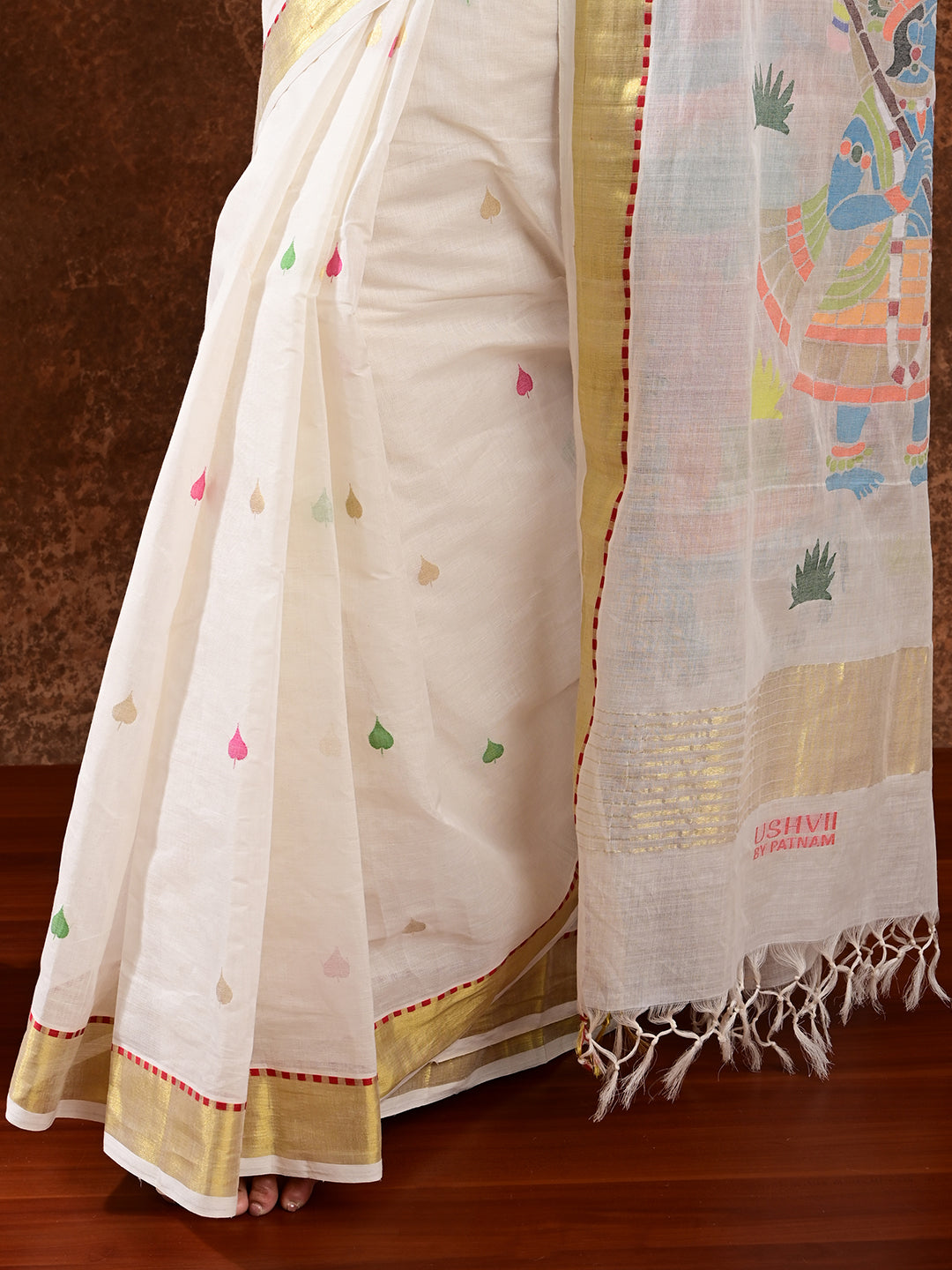 Kanha Off-White Venkatagiri Saree