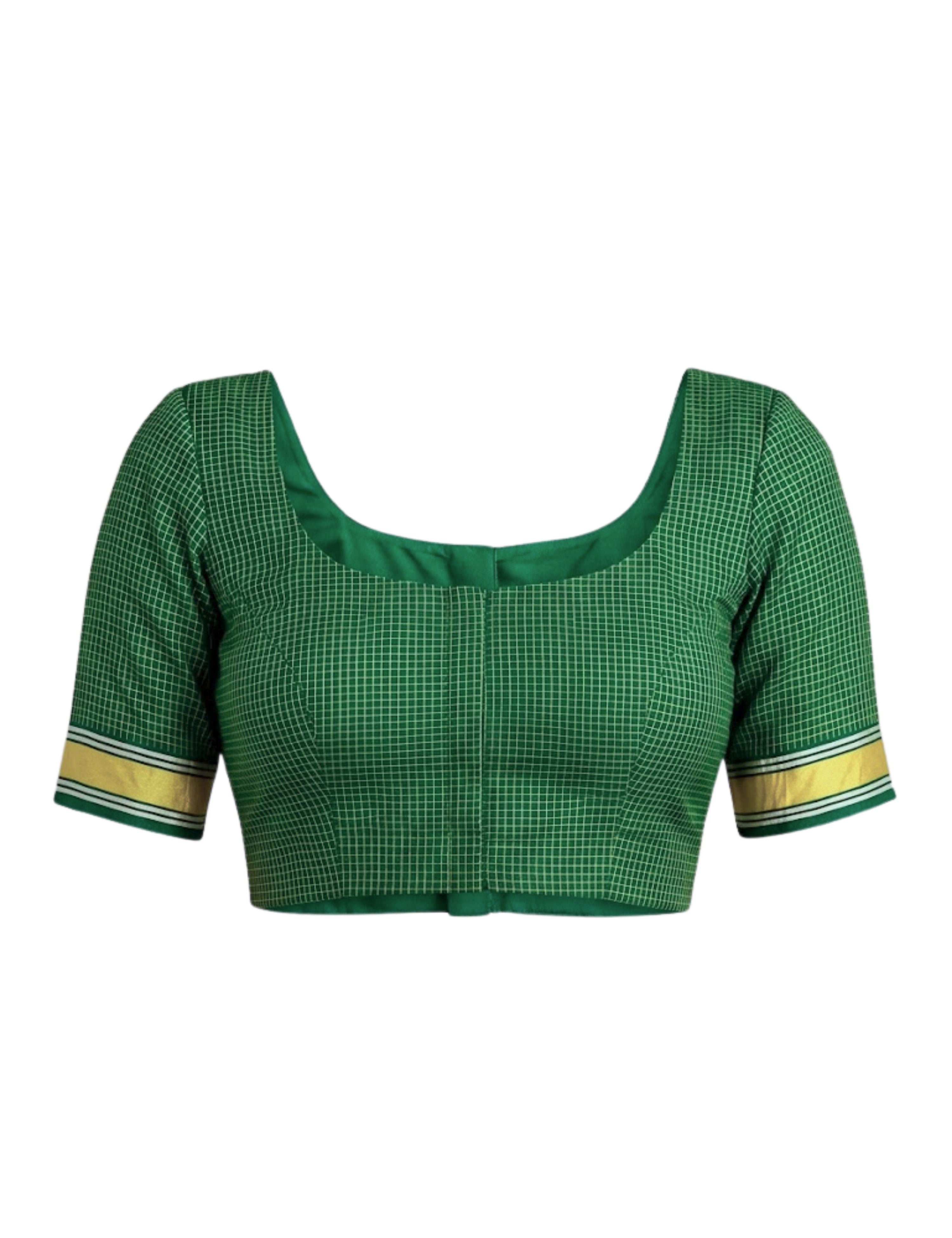 Nanu Kattam Dark-Green Venkatagiri Saree